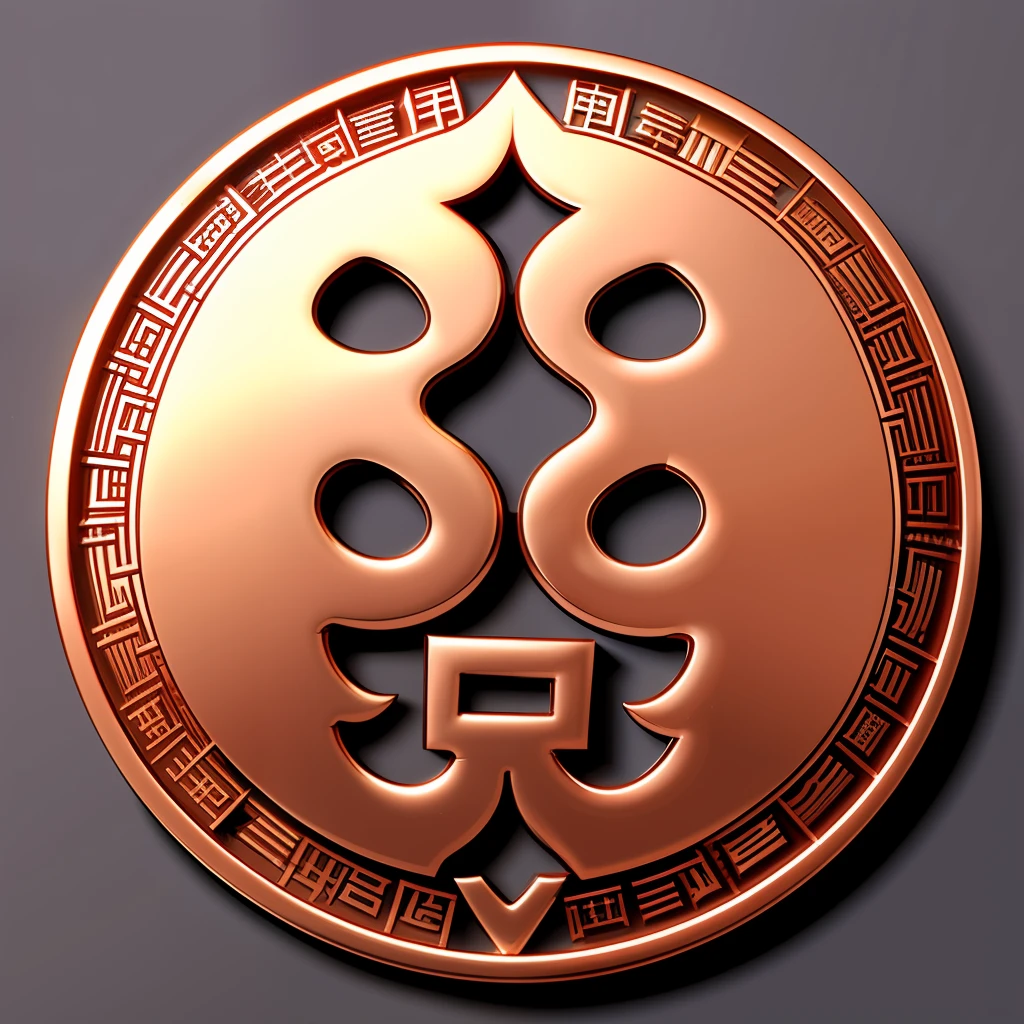 To draw a logo, the first is a copper coin with the Chinese character "财" engraved in the inner square. This Chinese character is divided into left and right parts - on the left is the character "贝" with an upside-down book covering a person. On the right is the character "cai", which is replaced by a tree that grows into the shape of the character "cai". These two parts together form the Chinese character "财"