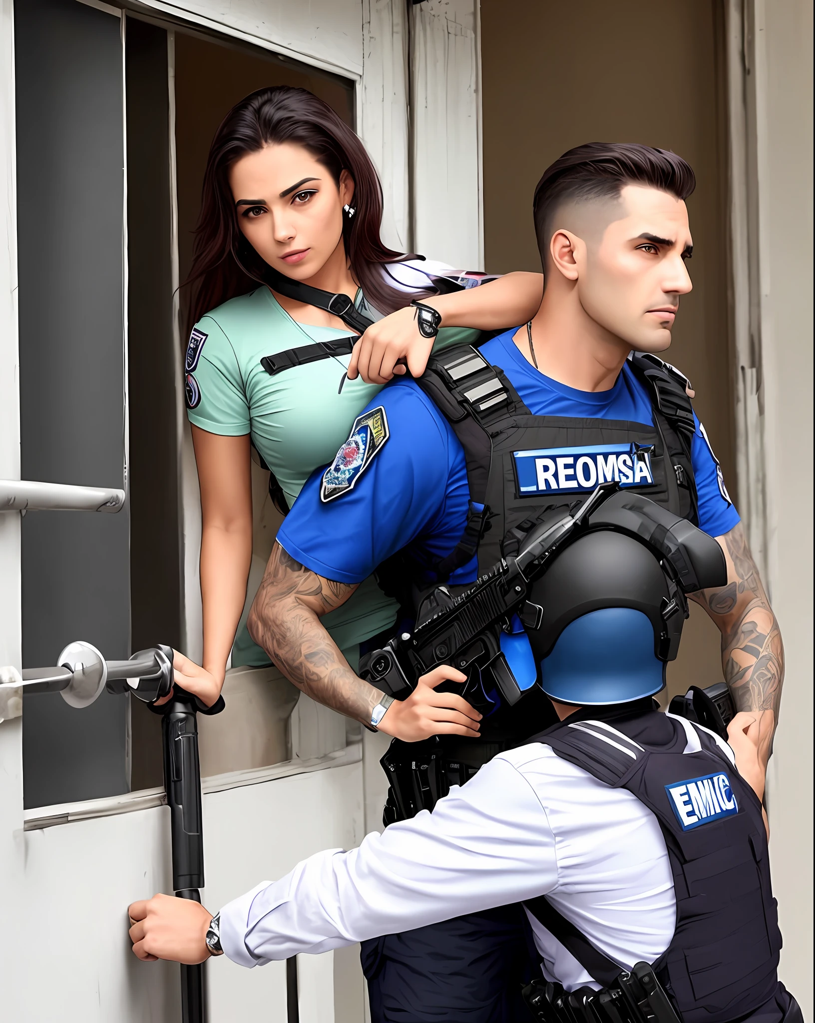 Um homem enforcando uma mulher gostosa