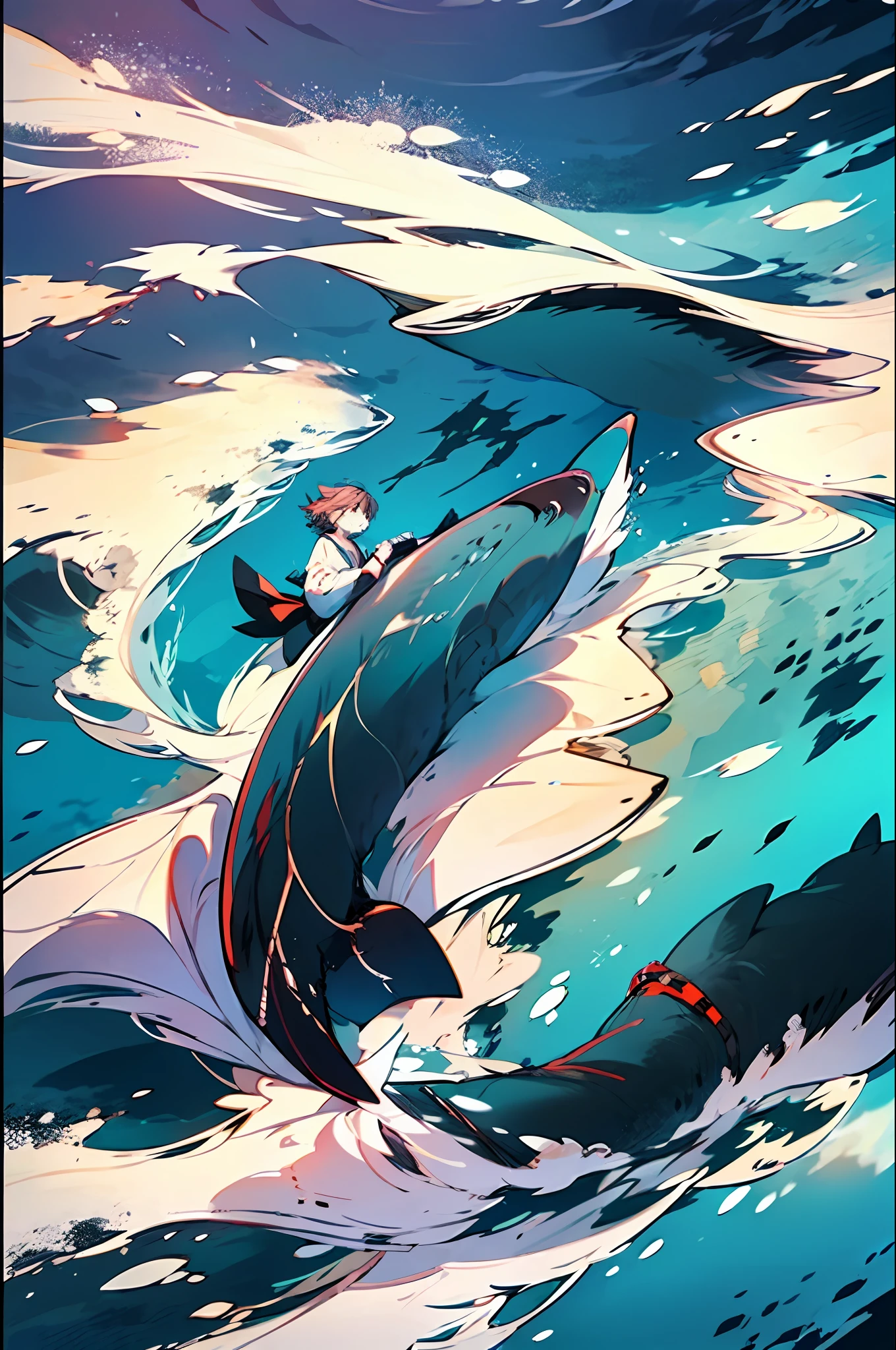 1girll，whales，End，the ocean，jk