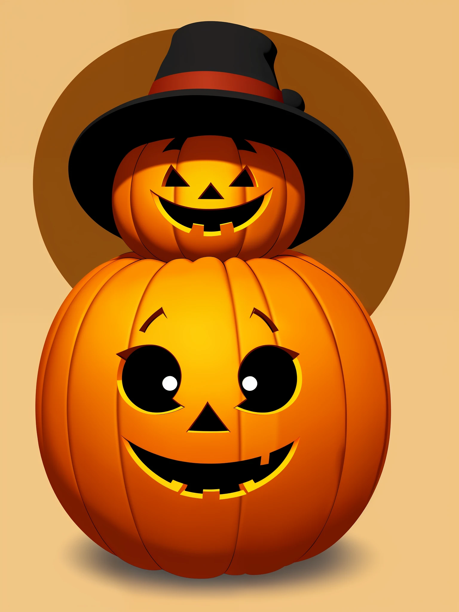 2D vector smiling pumpkin with pilgrim hat,