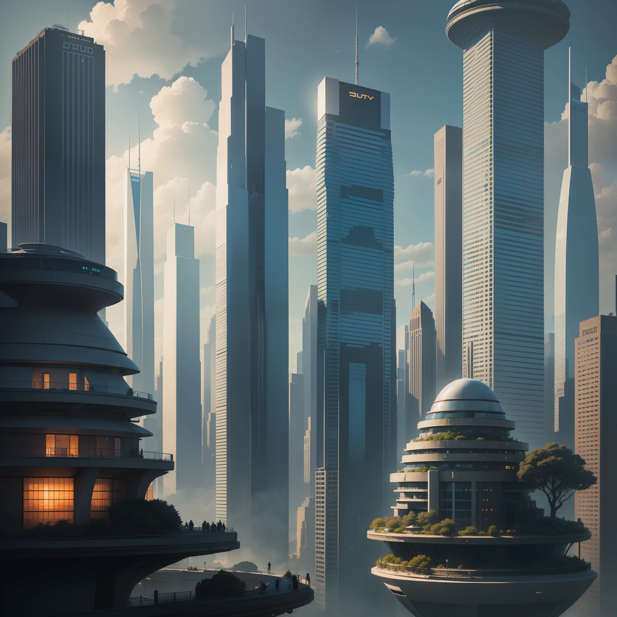 cyberpunked epcot Skyscrapers SF City of the Future top-quality masterpiece 超A high resolution dream