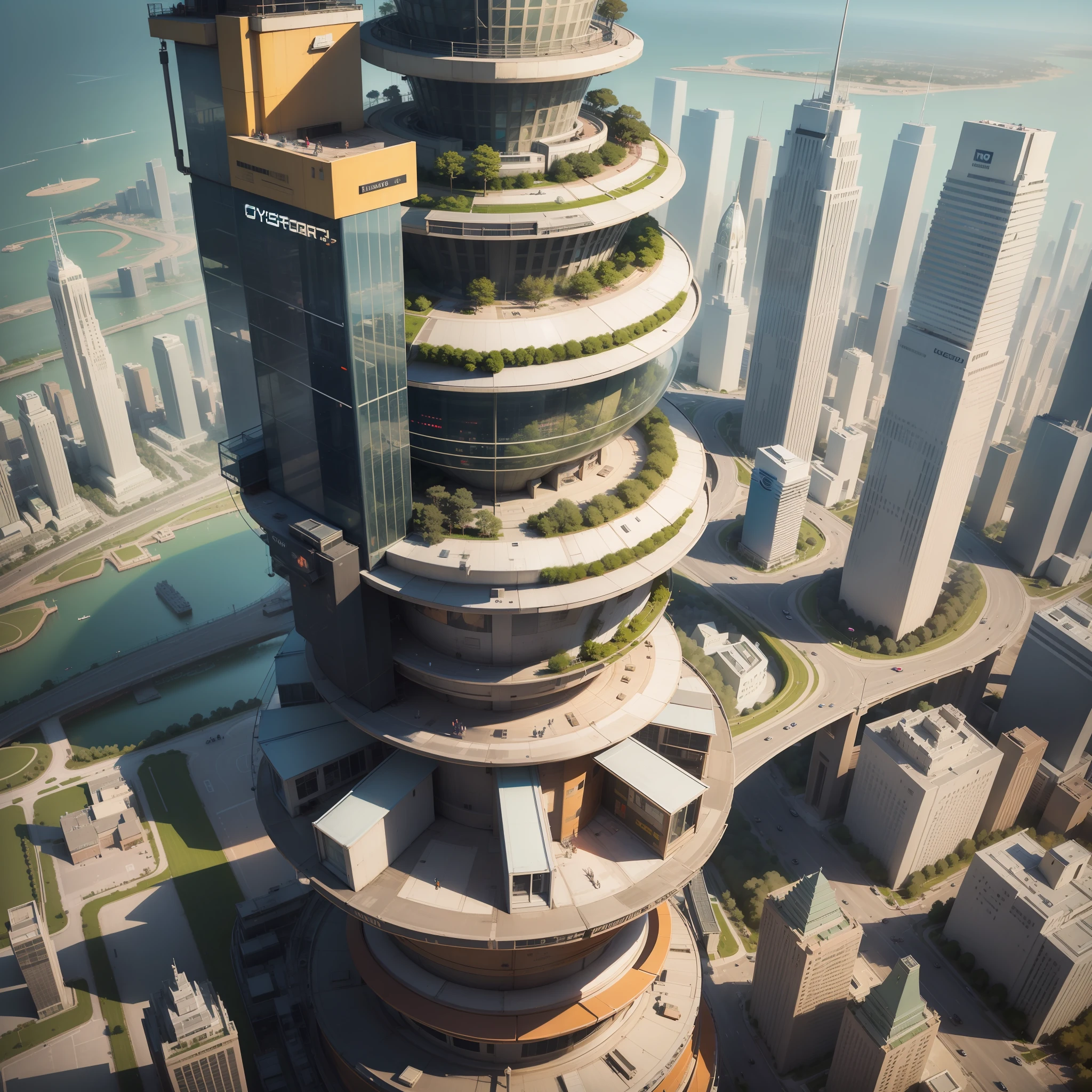 cyberpunked Epcot skyscraper SF top-quality masterpiece 超A high resolution dream