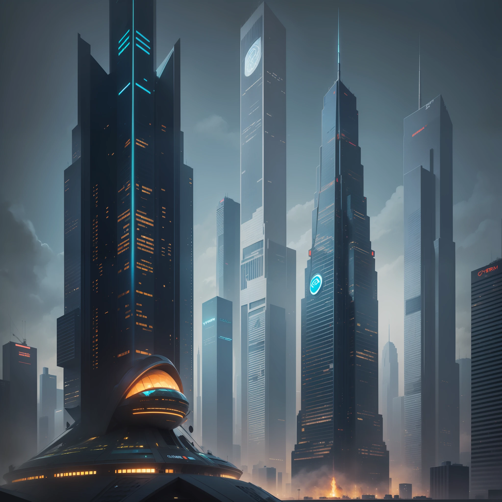 cyberpunked epcot Skyscrapers SF City of the Future top-quality masterpiece 超A high resolution dream