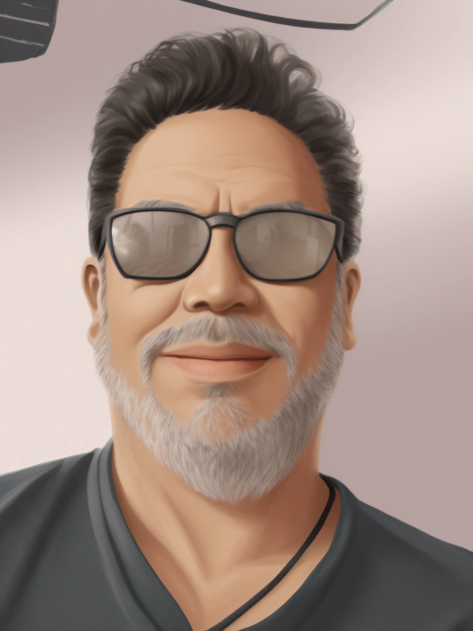 flat illustration, line art, cartoon style, ((sunglasses))