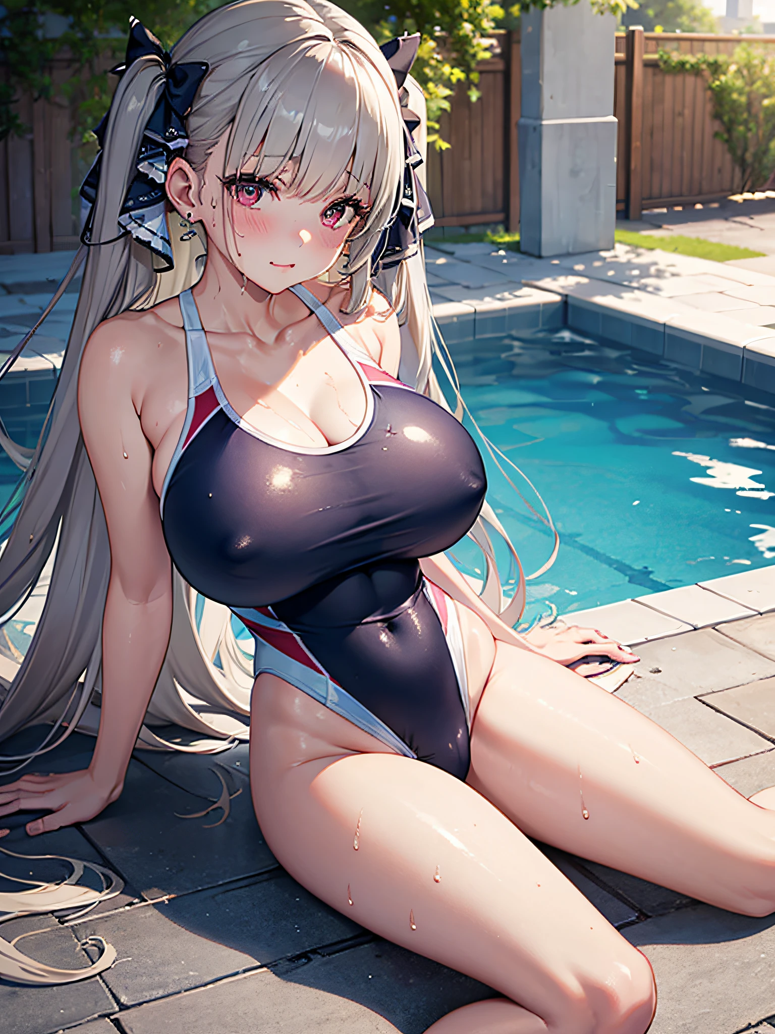 {{perfect anatomy}},{{best quality}},{{ultra-detailed}},{{high resolution}},{{extremely detailed CG}},{{super detailed skin}},nsfw, 1girl, , (beauty face),full body, (highlights:0.7)
pool, in pool, shiny oily luster skin, wet body, beautiful detailed eyes,
,(kawaii,loli:1.2, ),,sweat, huge breasts, slim, Formidable,
,magnificent overlooking panorama view
,(NSFW:0.5), (old school swimsuit:1.2)