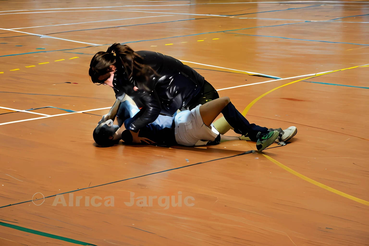 theatralic first-aid-drama, an outdoor scene in a town in the background, injury scene, a man has fallen and is lying injured on the ground, a girl is attending to the injured man on the ground, there is a beautiful and attractive girl kneeling in the grass close to a lying male soccer player, beautiful and attractive girl in a very high shine down coat, beautiful and attractive girl is giving treatment to a wounded man in a street, accident, first aid, help to a wounded man, first aid for an injured male, an injured man on the ground in matte jeans and cotton shirt, a man in jeans and shirt is lying on the ground wearing in intense pain, there is an injured man lying in pain on the ground and covering his agonised and suffering face with his hands, beautiful and attractive girl is giving a massage to an injured man who is lying in pain on the ground, beautiful and attractive girl is wearing very shiny waterproof clothes, dramatic action scene, hyperrealistic, photorealistic, photo, ultra realistic, theatralic pity pose, celebrating first aid, beautiful and attractive girl is looking very concerned and sad, beautiful and attractive girl has tears in her eyes, beautiful and attractive girl is shouting out angry