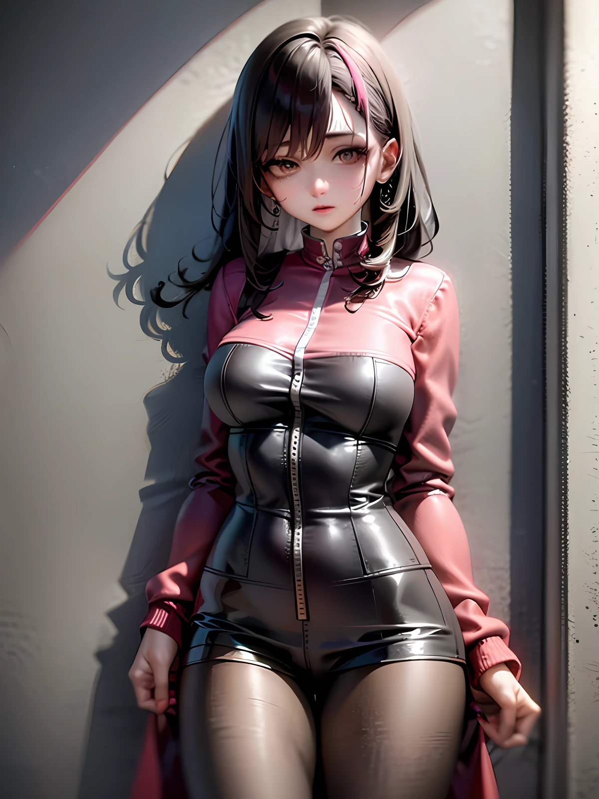 One hundred and eighty pounds,female pervert,165cm,Pink clothes,Black pantsuit