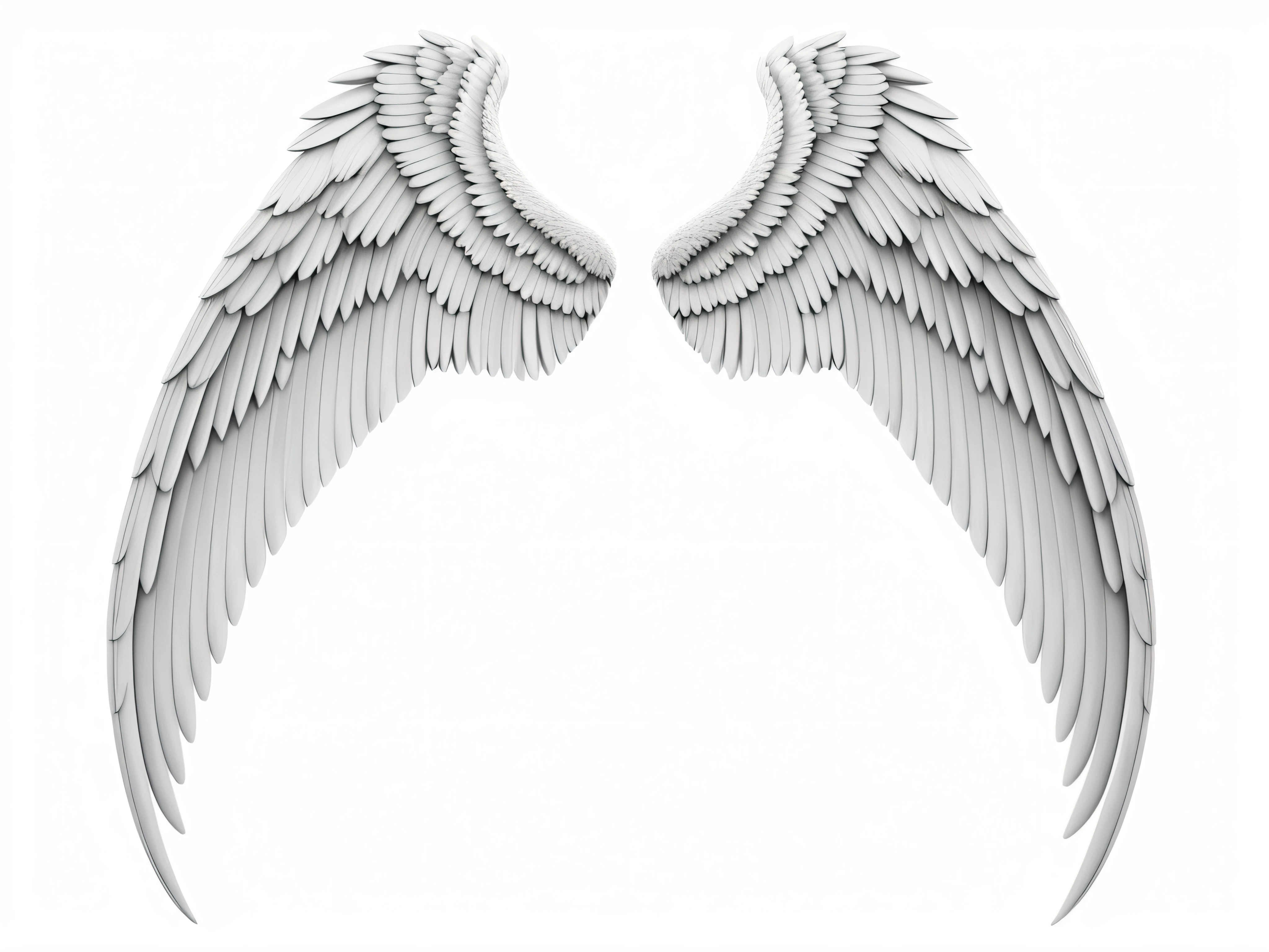 um close up de um par de asas brancas em um fundo preto, epic angel wings, infinite angelic wings, Asas Angelicais, massive angel wings, Asas de Anjo Infinitas, asas de anjo grande bem abertas, beautiful angelic wings, grandes asas brancas brilhantes, asas brancas, asas de anjo, asas grandes, asas de anjo grande, symetrical wings, 2 asas, symetrical wings, alado --auto