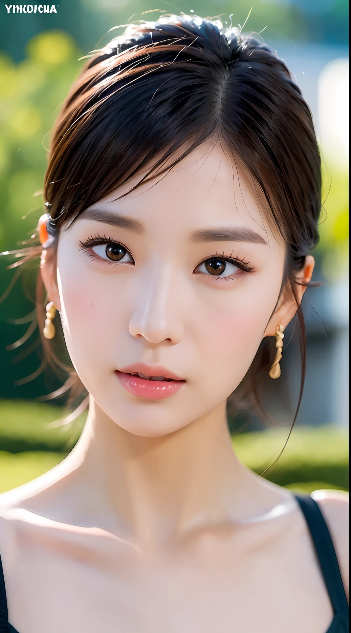 (yinchuan:1.5),, masterpiece, top-quality, Raw foto, Photorealsitic, large full breasts、beautiful and flawless face, Soft smile、20 years girl、Colossal tits、swimmning、swim wears、swimming pools、depth of fields, hight resolution, ultra-detailliert, finely detail, ighly detailed, extremely detailed eye and face, Sharp pupils,