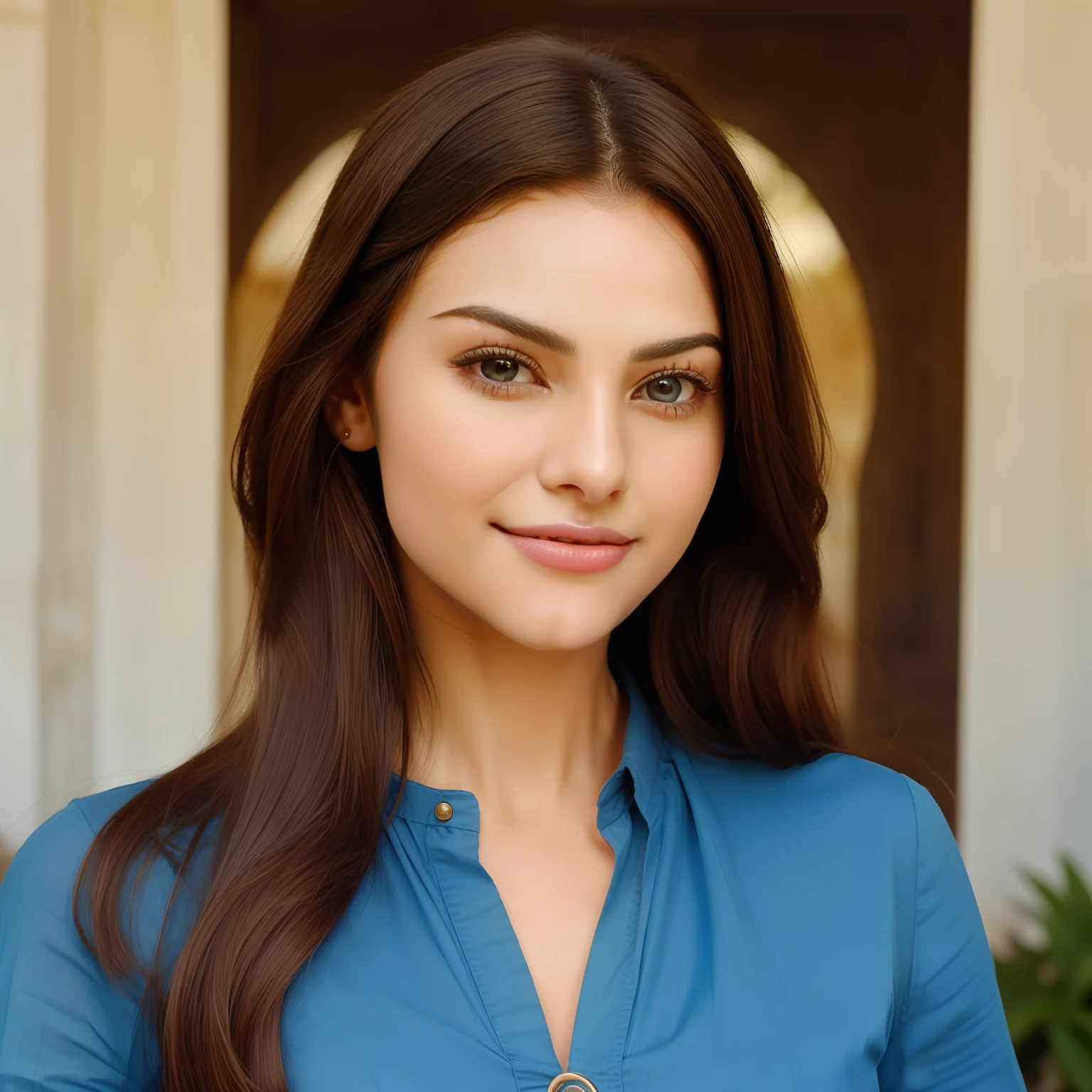 A closeup of a woman with long hair smiling for the camera, Maya Ali sorceress, very beautiful girl, beautiful beautiful, Maya Ali wind sorceress, Maya Ali Mage, Maya Ali sorceress, beautiful girl, she is about 1 , with cute - thin - face, Maya Ali, cute cute, actress, Yamy Yamy, in Paris France, in 4k