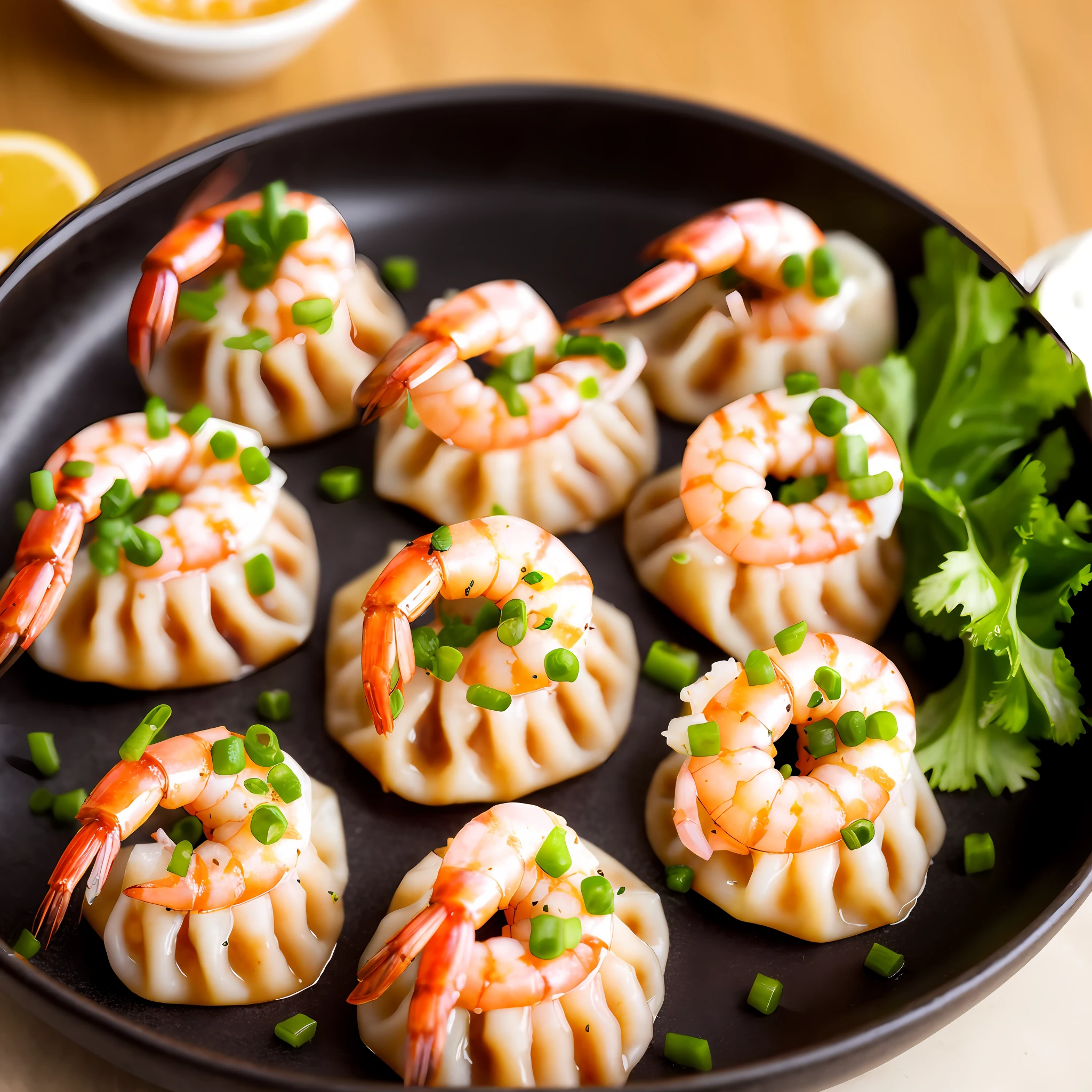 Crystal shrimp dumplings with three whole shrimp