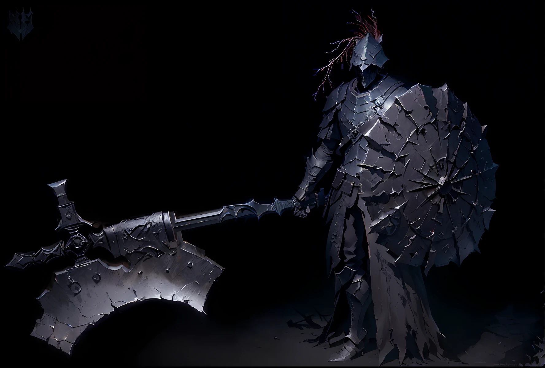 arafed image of a man with a sword and shield, dark soul concept, dark soul concept art, dark souls knight, dark soul armor concept, the dark souls knight, dark souls character, berserk skullknight black armor, darksouls concept art, scary knight, evil knight, dark souls concept art, dark souls style, in style of dark souls 3