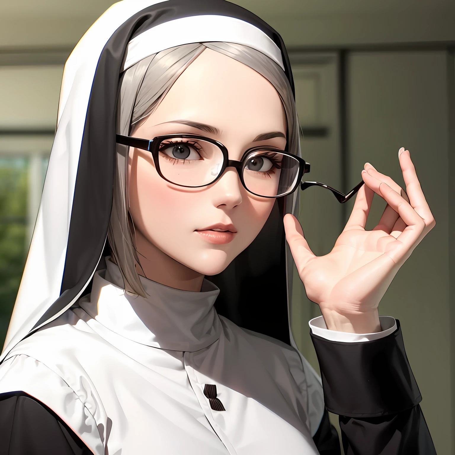 Nun with glasses