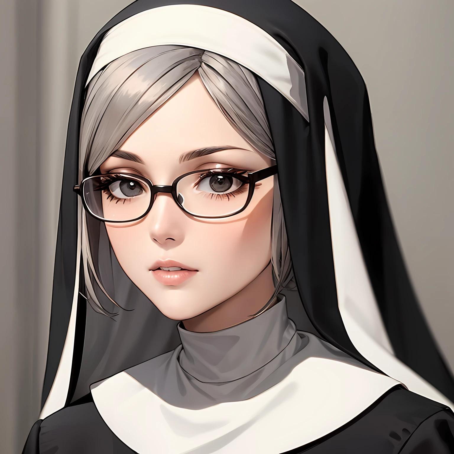 Nun with glasses
