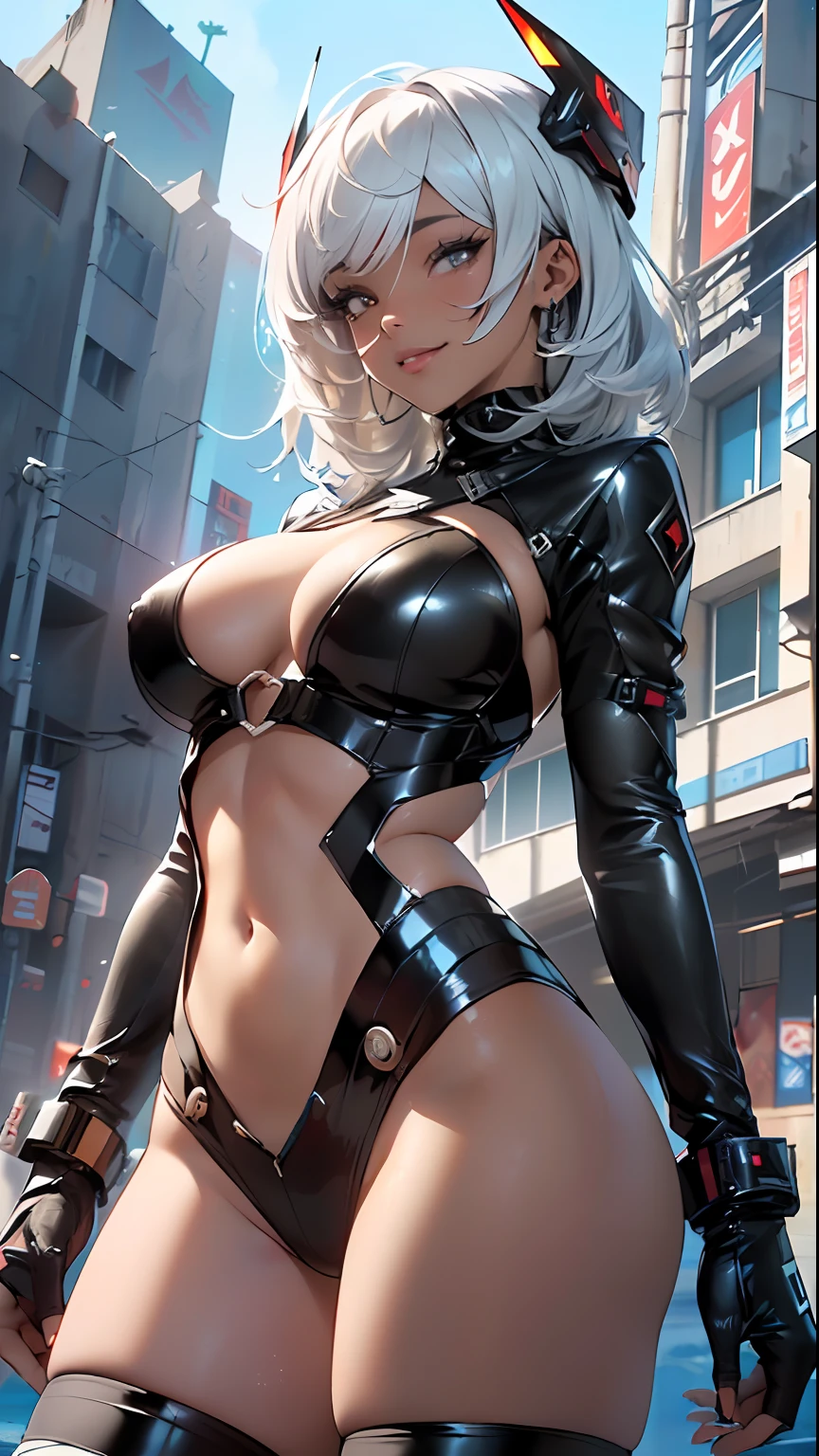 girl rave,(1girl:1.3),
(large breasts:1.4),saggy breasts,((((black girl, black skin, dark-skinned_female, dark skin:1.3, ebony skin,lustrous skin:1.5,bright skin: 1.5,shiny skin,very shiny skin,shiny body,plastic glitter skin,exaggerated shiny skin, shiny skin like ebony))),

cute,slutty,seductive,erotic,nsfw, 

zettai ryouiki,revealing clothing,show skin,(semi-naked,with little clothing,),(detailed outfit,detailed clothes),

(dynamic pose:1.0),solo focus,((mischievous smile)),centered,scale to fit dimensions,Rule of thirds,

outdoors,(cyberpunk Background: 1.5, detailed background:1.25),sunny day, clouds

(Isometric: 1.0),double exposure,(masterpiece,best quality:1.3),(highres:1.5), absurdres,ultra detailed,cinematic light,realistic,ultra-realistic,high contrast,extraordinarily nice,vibrant colors,(intricate),HDR (High Dynamic Range),Ray Tracing,NVIDIA RTX,Super-Resolution,Unreal 5,Subsurface dispersion,PBR texture,Post-processing,Anisotropic filtering,Depth of field,Maximum clarity and sharpness,Multilayer textures,Albedo and specular maps,Surface shading,Accurate simulation of light-material interaction,Octane Render,Two-tone lighting,Wide aperture,Low ISO,White balance,8K RAW,Saturation