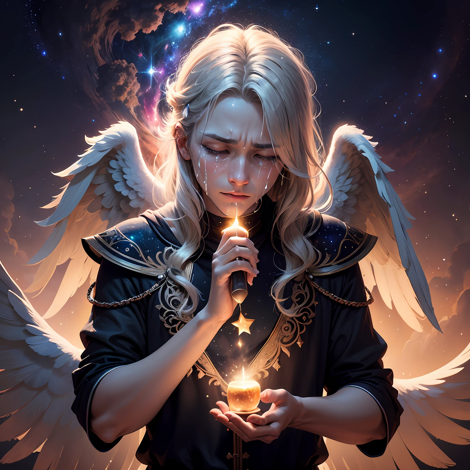 AI Angel Art(2023/07/17)
Man crying in the air、Iridescent Galaxy、universes、beauttiful stars、Mysterious art、Mysteries of the universe、Fantasyart、Distant stars、The Abyss of the Universe、Lumiere、Shines、Inner peace、Unknown、absurderes --auto