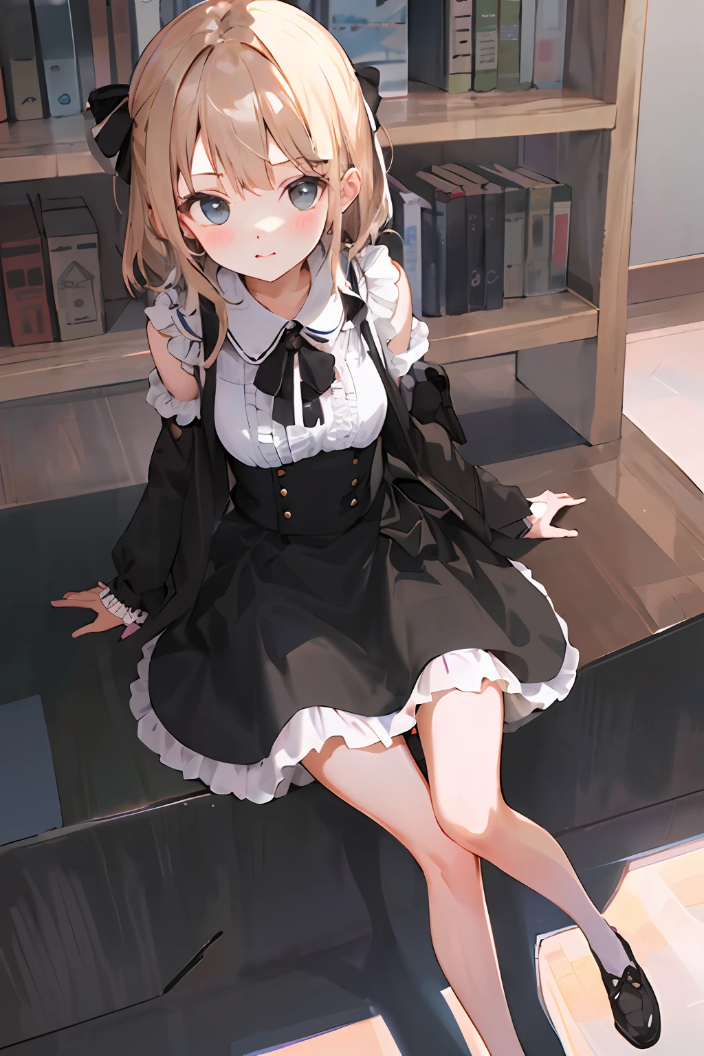 The cute loli in the skirt took the initiative to lift the skirt