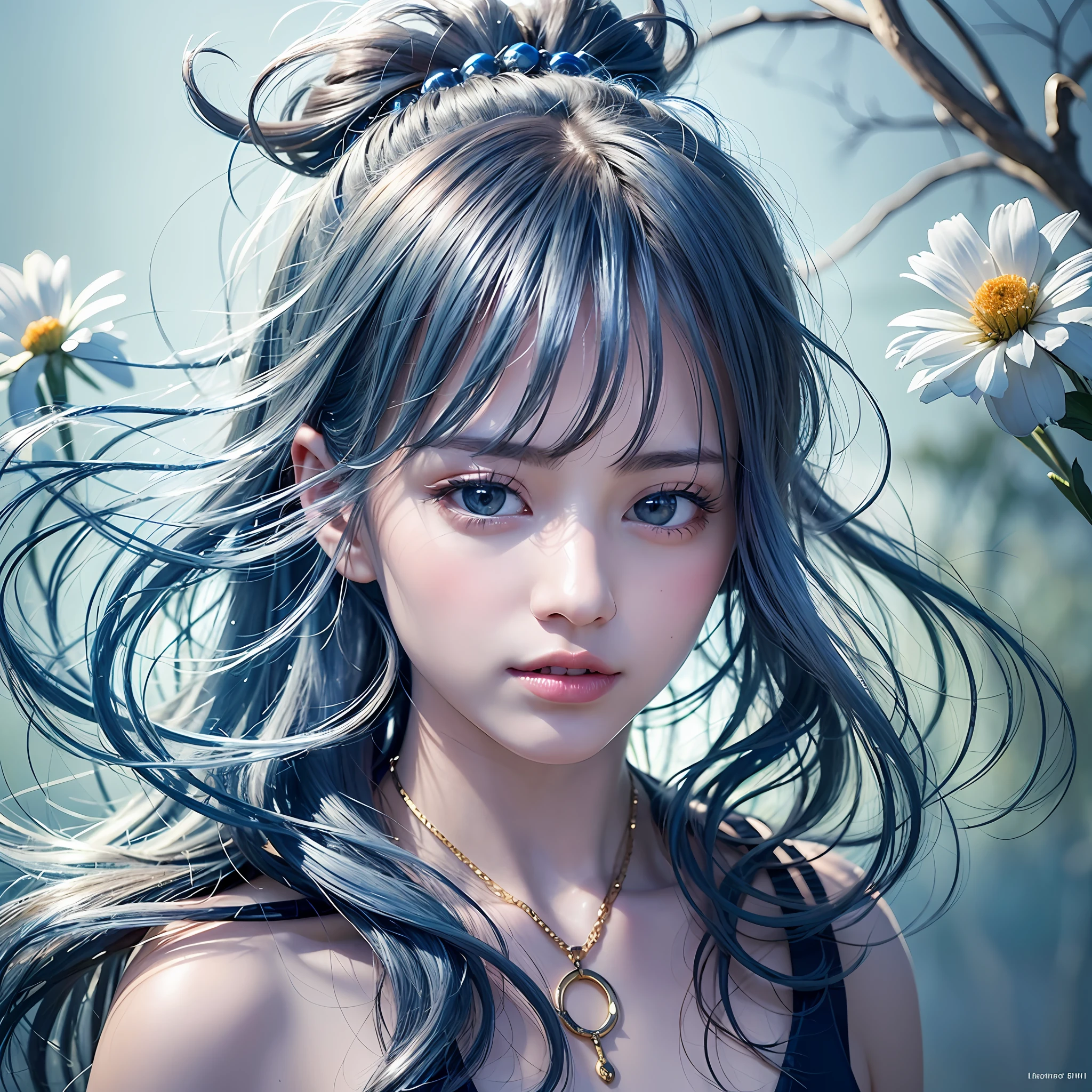 (masterpiece), (best quality), (ultra detailed),(disheveled hair),(illustration), (1girl), (Fashionable clothing), standing, Fashion model, looking at viewer, (interview), (simple background),beautiful detailed eyes, delicate beautiful face, Floating,(high saturation),(colorful splashes),colorful bubble,(shining), focus on face, ponytail, kamisato ayaka, light blue hair, bangs, hair ring, floating flowers, floating hairs, (shining), best lighting, best shadow,