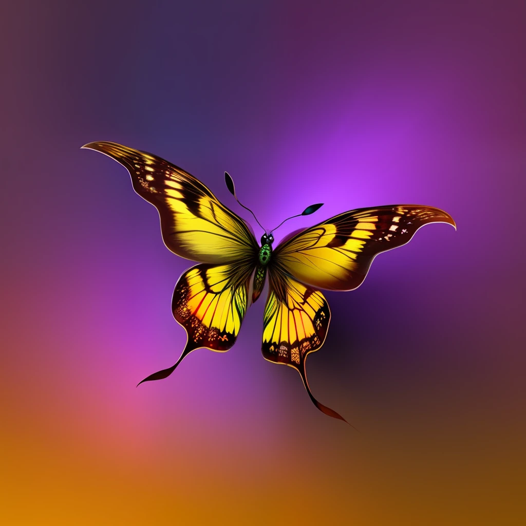 borboleta, roxo, fundo preto