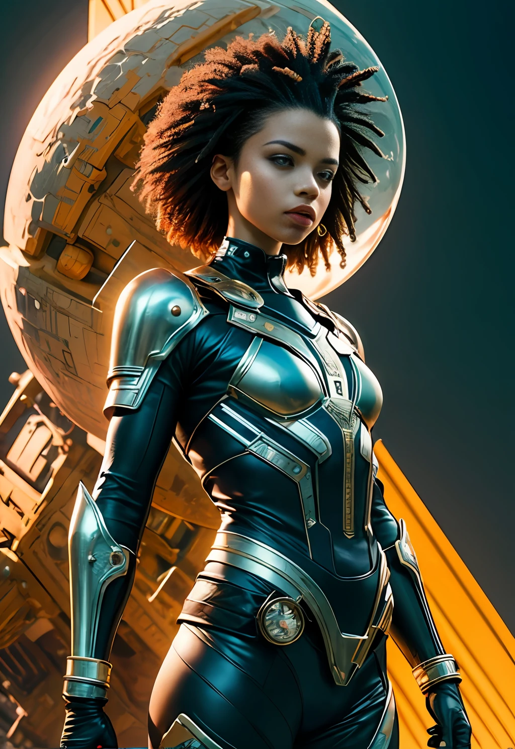 a close up of a man in a red and white outfit,(((Male))), (Man), Dark skin, Black man, red space suit, in a scifi movie, from a 2 0 1 9 sci fi 8 k movie, gold sci - fi armour, clothed in sci-fi military armor, textless, altered carbon series, afrofuturism style, sci fi, key art, afrofuturism, wakanda, Picture of the week, RAW, beautiful, (finely detailed skin), African skin, pilot, imechanical futuristic uniform, weapon in holster, glowing electrick Clouds in the background, lightning, extremely detailed,colorful,highest detailed, (dynamic pose), shiny skin, zentangle, flowers, abstract background,(masterpiece) (perfect proportion)(realistic photo)(best quality) (detailed) photographed on a Canon EOS R5, 50mm lens, F/2.8, HDR, (8k) (wallpaper) (cinematic lighting) (dramatic lighting) (sharp focus) (intricate)