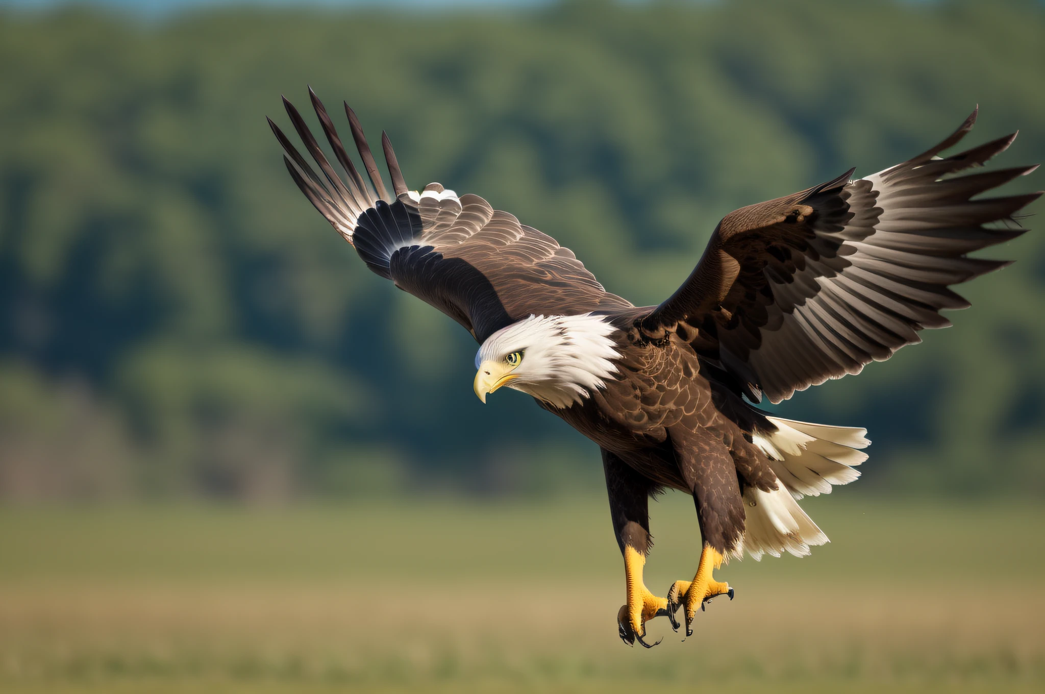 With the Nikon D850 and the Nikkor 24-70mm f/2.8E ED VR lens, you can capture the majesty and beauty of an eagle in all its splendor. Position yourself in a strategic location to get a clear view of the eagle and use a fast shutter speed to freeze its agile movements in the air. Focus on the details of the eagle's feathers, especially its outstretched wings and focused expression. Take advantage of natural light to enhance the contrasts and vibrant colors of the eagle's plumage. Compose the image in a way that highlights the eagle's majestic posture and the sense of freedom it conveys. By capturing the eagle in its natural habitat, you can convey the grandeur and strength of this magnificent creature.