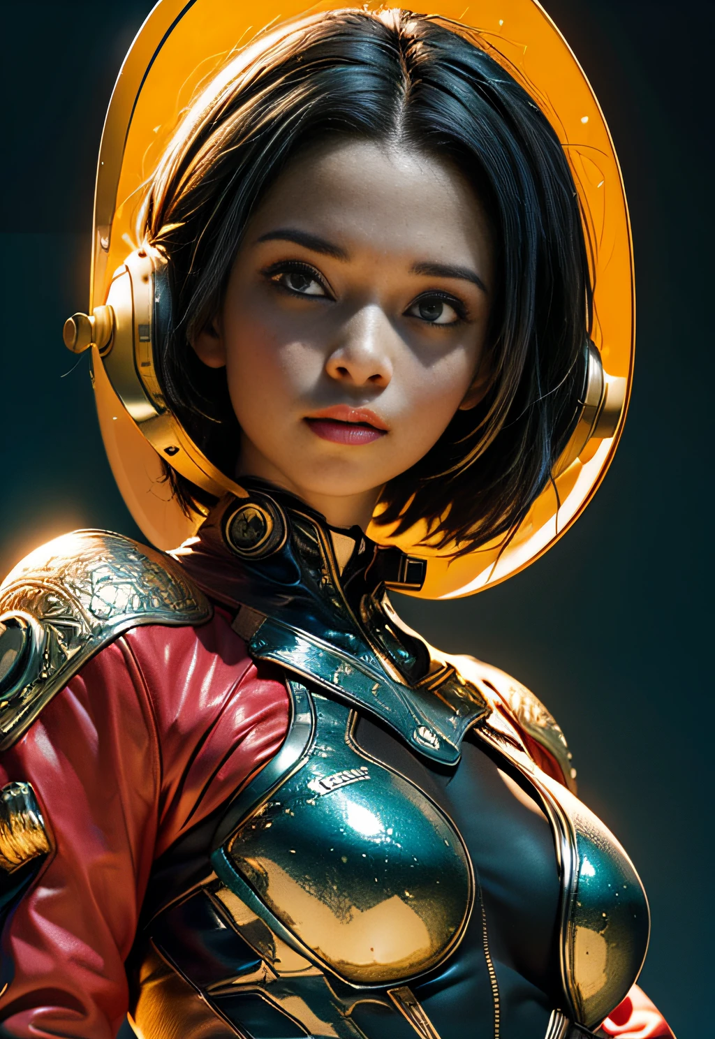 a close up of a man in a red and white outfit,(((Male))), (Man), Dark skin, Black man, red space suit, in a scifi , from a 2 0 1 9 sci fi 8 k movied sci - fi armour, clothed in sci-fi military armor, textless, altered carbon series, afrofuturism style, sci fi, key art, afrofuturism, wakanda, Picture of the week, RAW, beautiful, (finely detailed skin), African skin, pilot, imechanical futuristic uniform, weapon in holster, glowing electrick Clouds in the background, lightning, extremely detailed,colorful,highest detailed, (dynamic pose), shiny skin, zentangle, flowers, abstract background,(masterpiece) (perfect proportion)(realistic photo)(best quality) (detailed) photographed on a Canon EOS R5, 50mm lens, F/2.8, HDR, (8k) (wallpaper) (cinematic lighting) (dramatic lighting) (sharp focus) (intricate)