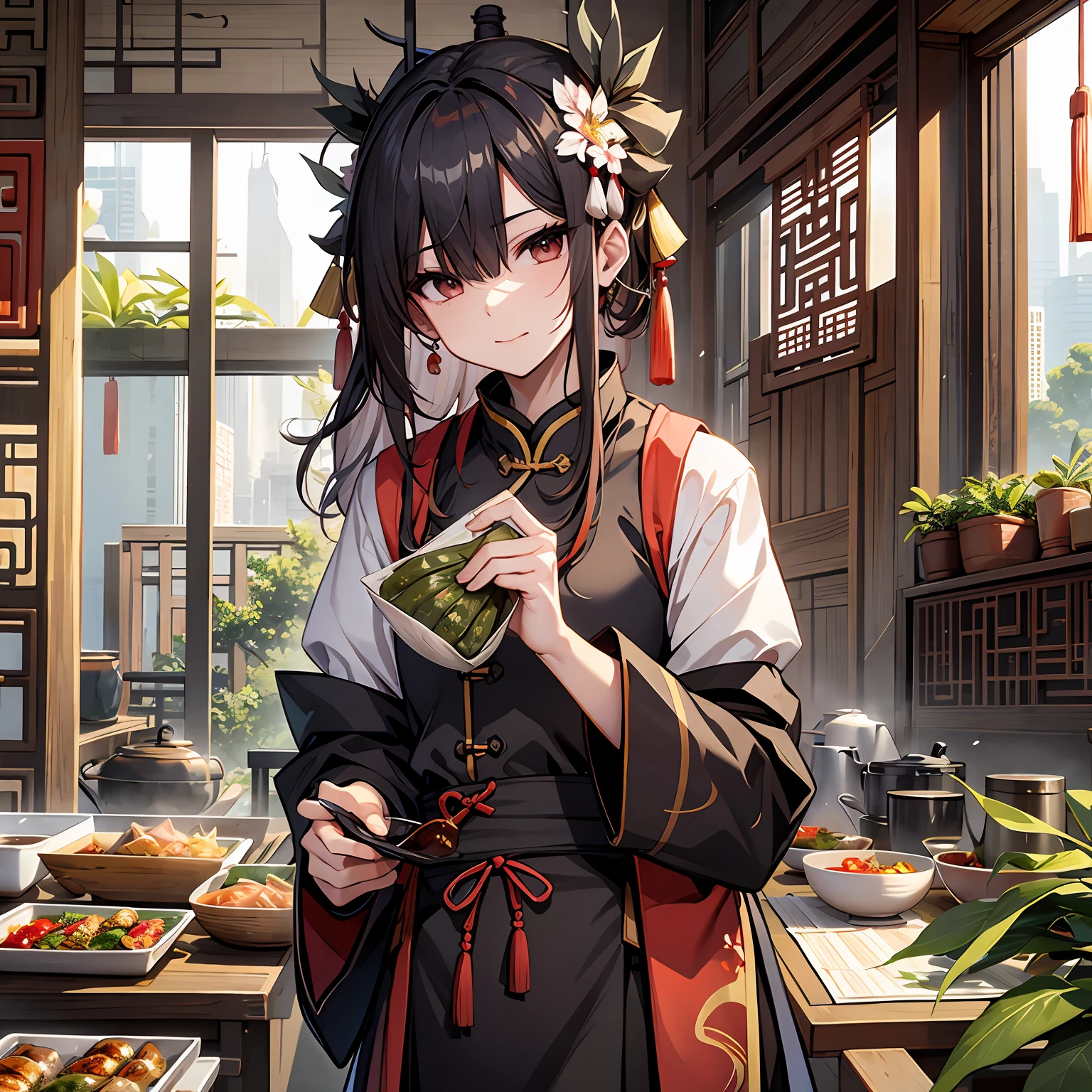 Traditional chinese painting，ember，Handsome， --auto