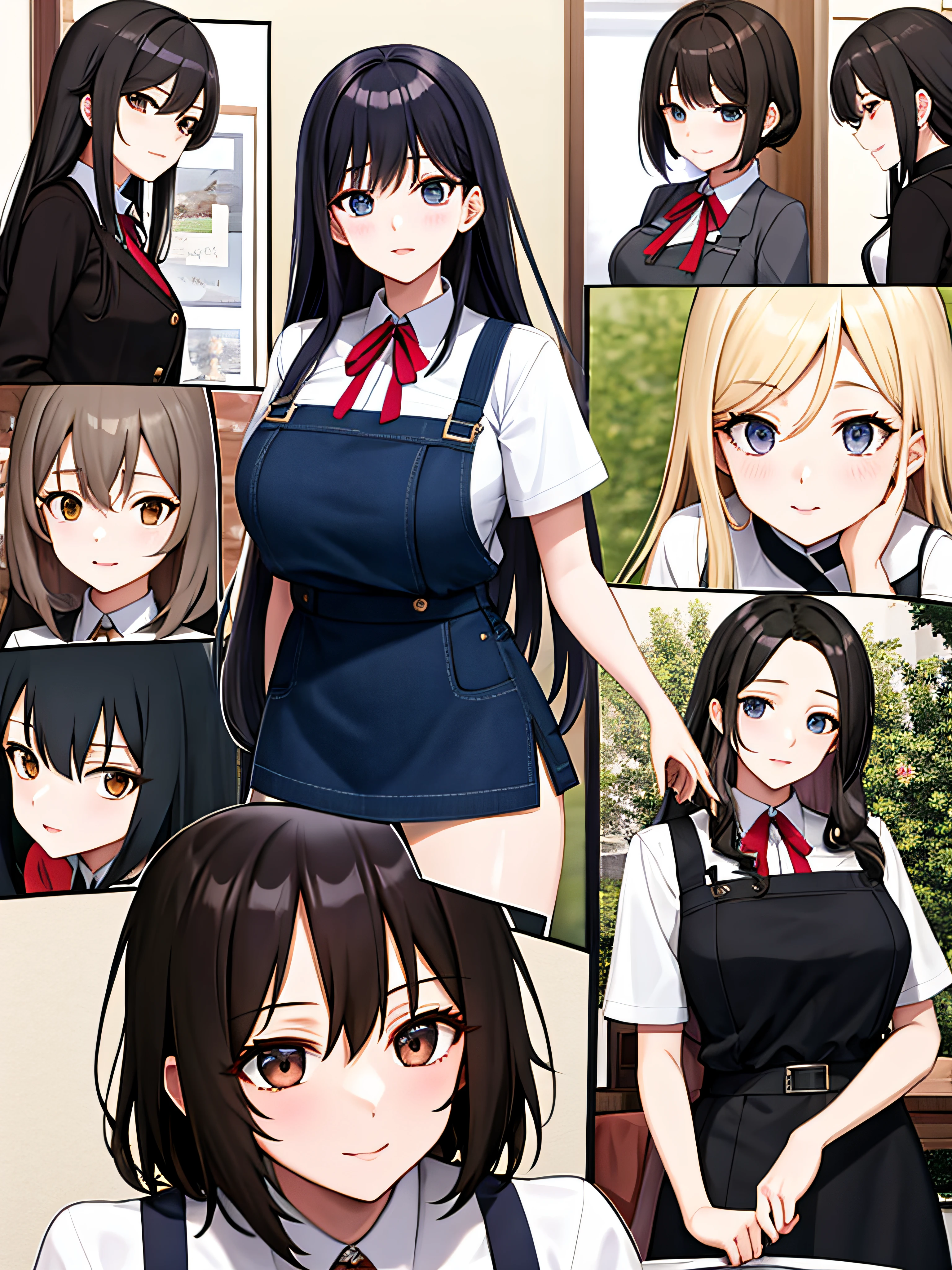masutepiece,Best Quality,ultra-detailliert,(A MILF:1.16),pinafore、mothers、独奏, A dark-haired, see the beholder,(de pele branca),
