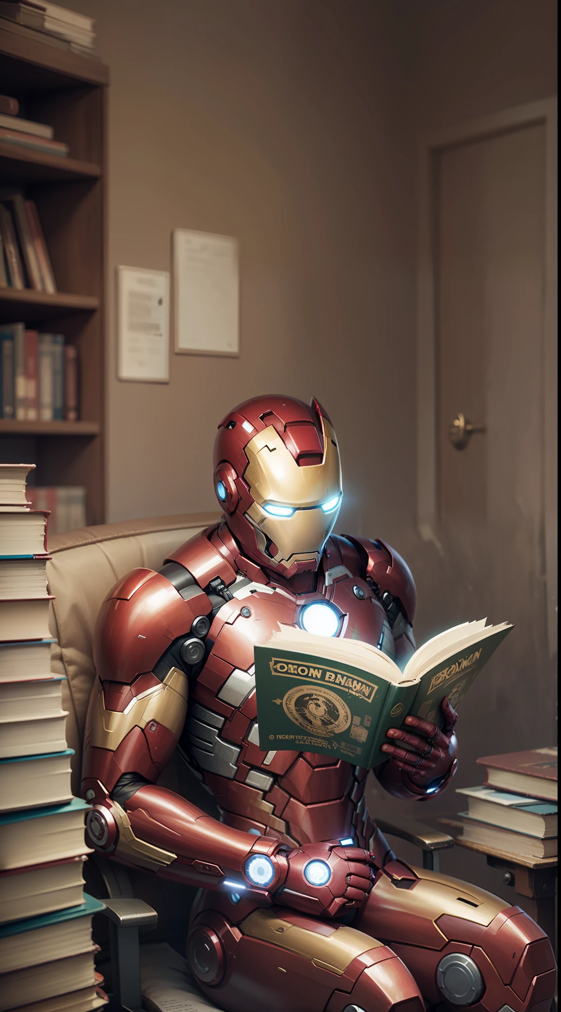 ironman reading book