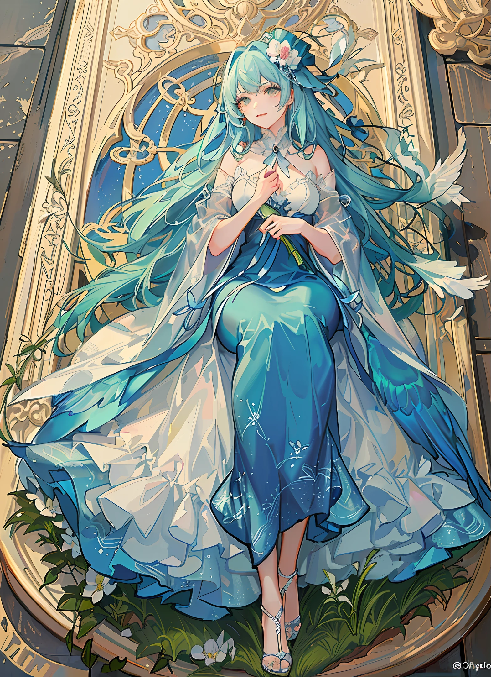 The white peony parrot turns into a beautiful and moving princess