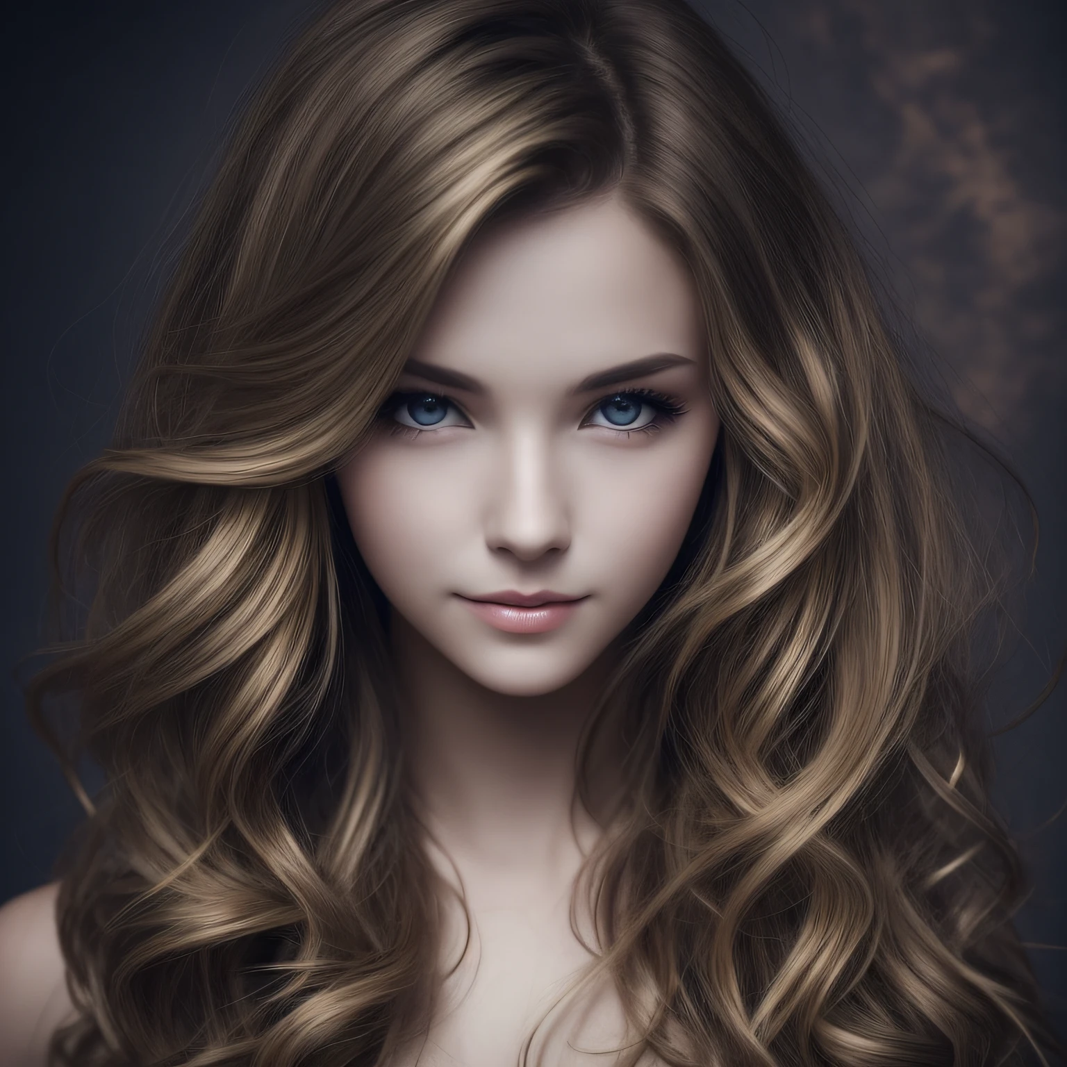 woman， long whitr hair，blond hairbl， curlies， with brown eye， delicated face， 年轻， ssmile， sik， posed for photo， Surreal beauty， Charming beauty， Royal sister， full bodyesbian，Don't be pornographic