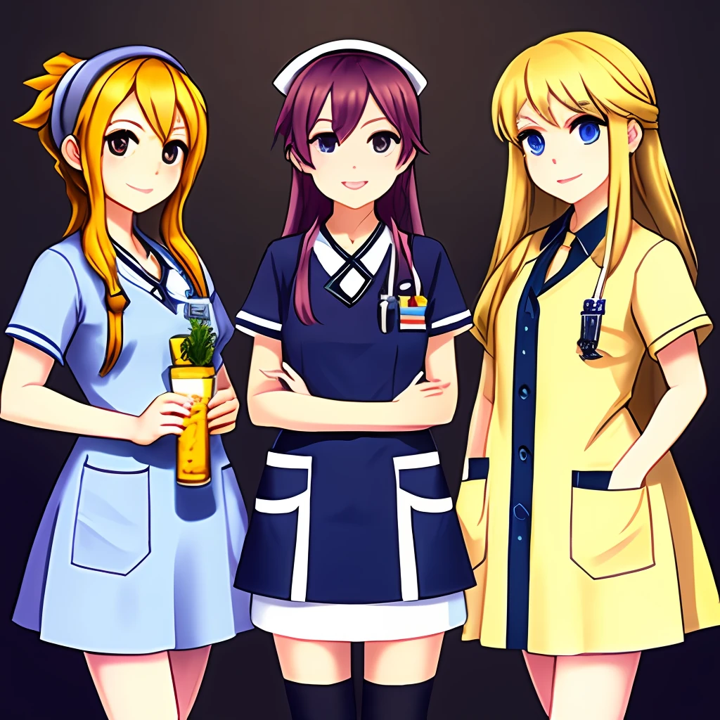 Terraria、nurses、A yellow-haired、White nurse's uniform、bule、