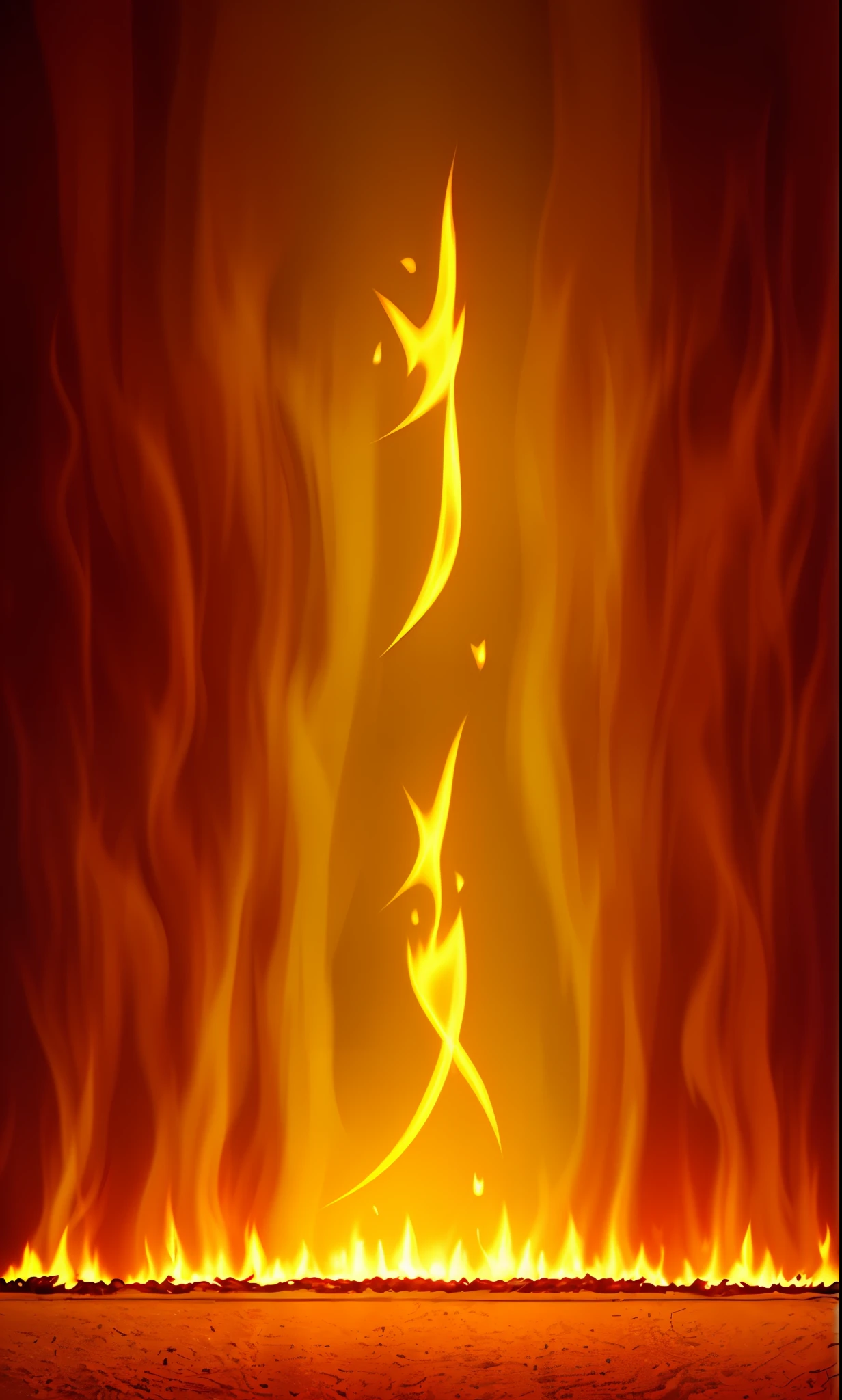 Fonts on fire，As if burning，Burning with a trace of heat，A red glow can be seen through the heat wave