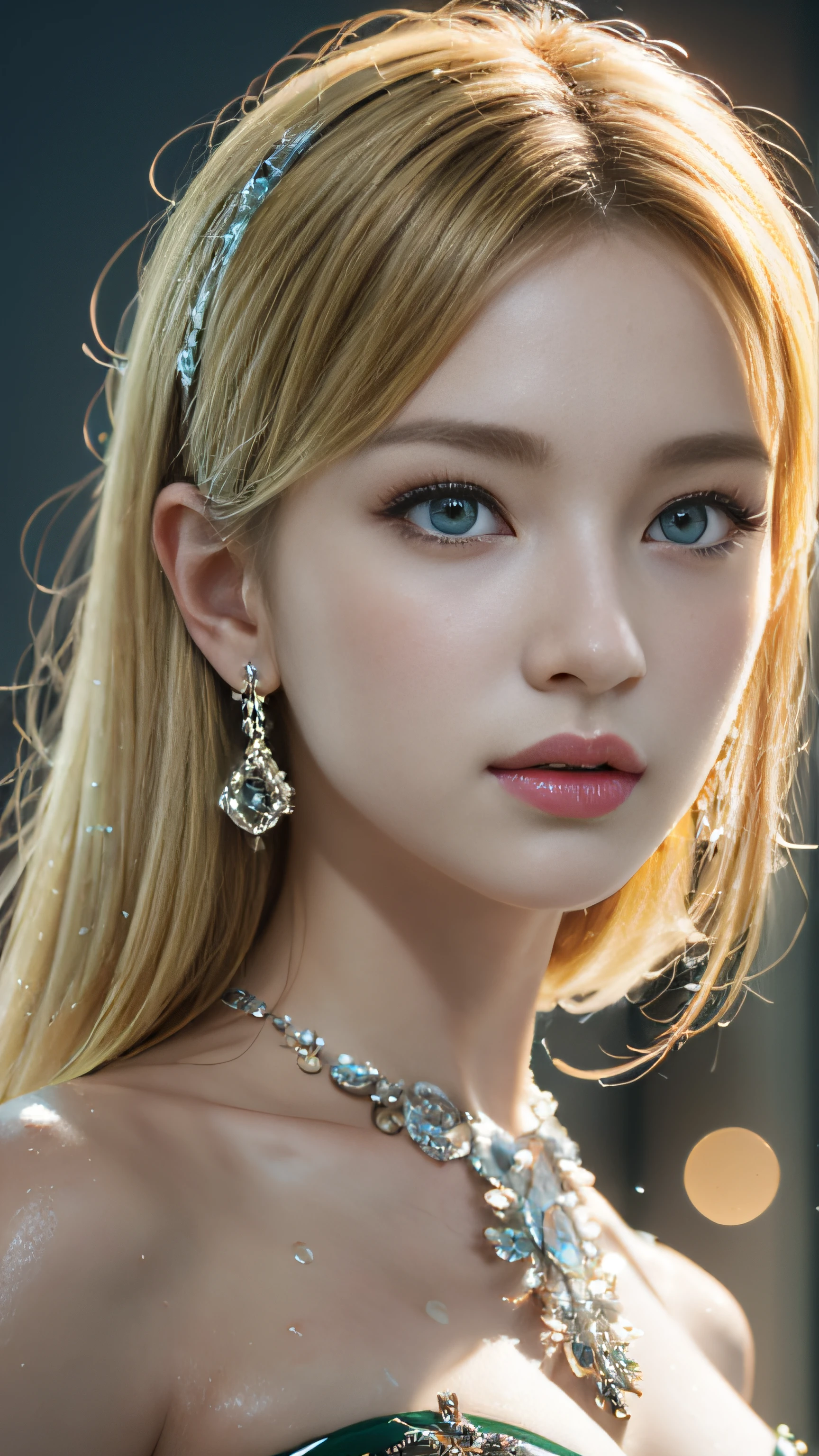 Immerse yourself in the elegance and sophistication of a beautiful blonde girl with captivating sparkling green eyes. Utilize 3D techniques and Octane rendering in 8K resolution to create a hyper-realistic portrayal of her detailed face. The intricate sharp details and smooth rendering style, combined with cinematic studio de lighting, will make this artwork a true masterpiece. Be prepared to make a splash on ArtStation as it becomes a trendsetter in the digital art community.