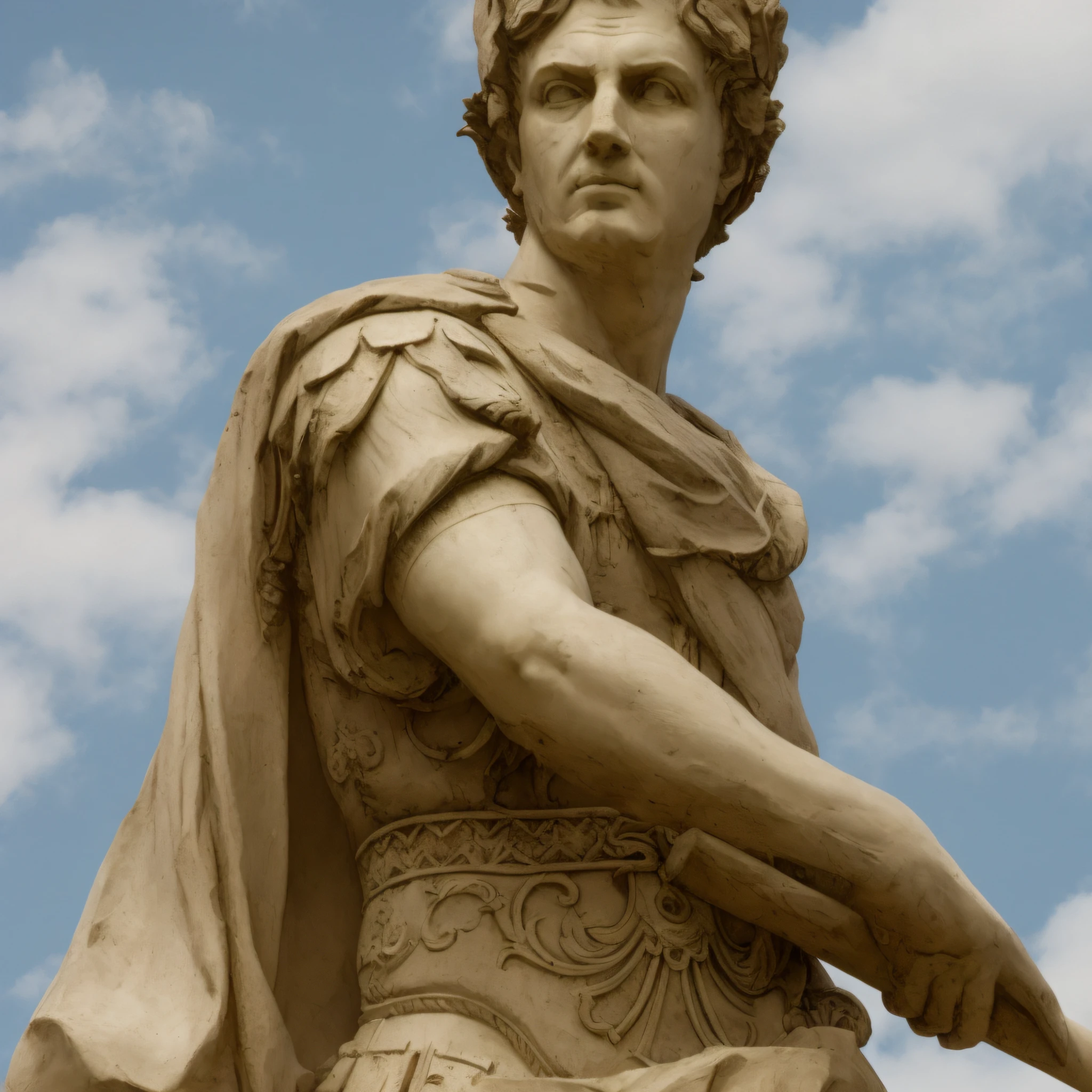 Arafed statue of a man with a sword and a lion next to him, statue of julius caesar, Julius Caesar, caesar victorious, inspirado em Augustus Dunbier, caesar, statue of david, inspirado em Caesar van Everdingen, inspirado em Pogus Caesar, por Pogus Caesar, Imperador Romano, platao, beware the ides of march