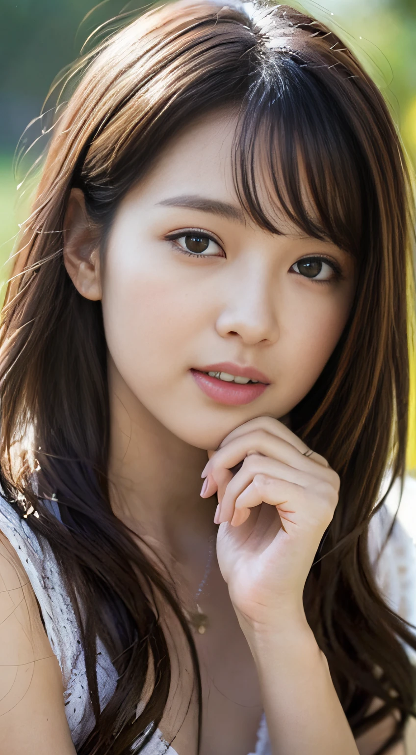 ((Fine-grained skin))、Masterpiece of the highest angle highest quality、de pele branca、japanese lady、(in 8K、Raw photography、finely best quality、masuter piece:1.2)、ultra-detailliert、ultra res、(realisitic、rialistic photo:1.37)、high-definition RAW color photography、独奏、Professional Photography、highly detailed and beautiful、extremely detaile、amazing detailed、huge filesize、Highly detailed CG Unity 8K wallpapers、highly detailed beautiful girl、extra detailed face、extremely detailed eye、highlydetailed skin、extremely detailed fingers、highly detailed nose、highly detail mouth、细致背景、Hphotorealistic、(finely best quality:1.1)、masterpiece、(realisitic:1.1)、Detailed clothing、1人、(20:1.2)、in her 20s、Cute litRealistic body、小柄、glistning skin、A dark-haired、Gorgeous hair、(bluntbangs: 1.2)、A smile、kawaii、zora々Right、kawaii faces、Lifelike face、sharp eye、耳Nipple Ring、Looking at the camera、front facing、Contrapo、动态照明