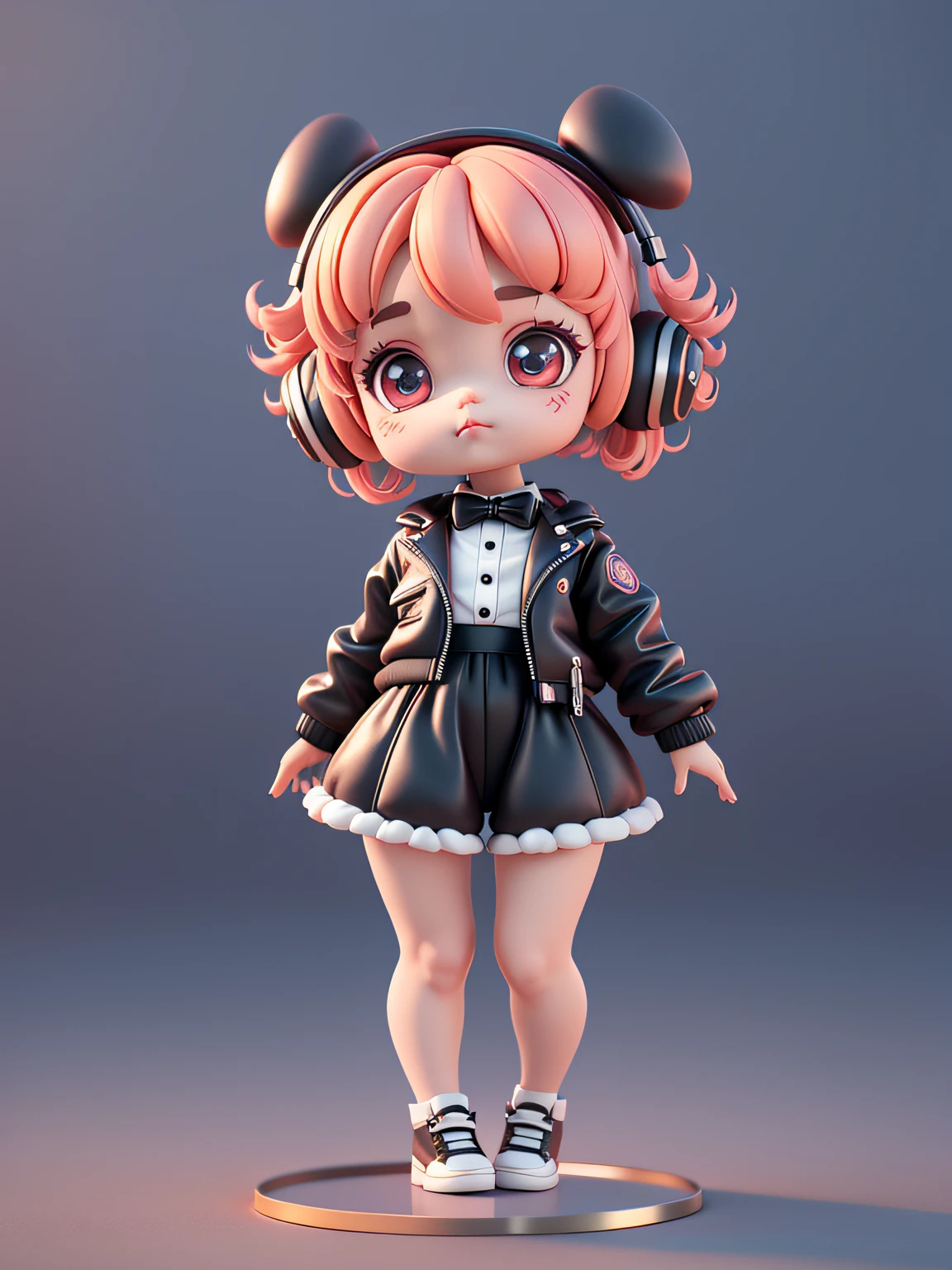 Super cute girl 3D full body view,Bright colors,Popular blind box design,Archive details,brilliant colorful,Unique