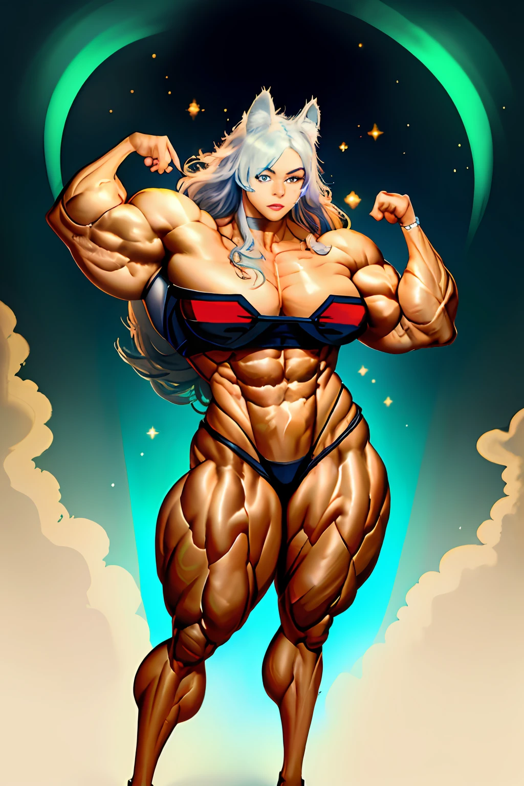 Ghislaine muscular_Cogumelo_tensei 1 giant muscle girl concentrating red magic on fist Improved physique, increased muscle mass and strength, (figura semelhante a deusa:1.2), well-defined muscles throughout the body, (peito amplo, toned legs and rounded buttocks:1.1), radiant and empowering presence, confidence exuding from his expression, (Traje revelador:1.2), mal cobrindo sua forma, Displaying your sculpted physique, Aura hipnotizante, brilho divino, (cativantes olhos verdes:1.2), flowing hair, adornos reais, Mythical setting, ethereal clouds, Sacred symbols, atmosfera celestial, captivating lighting, energia intensa, punho fechado socando, powerfull Ghislaine