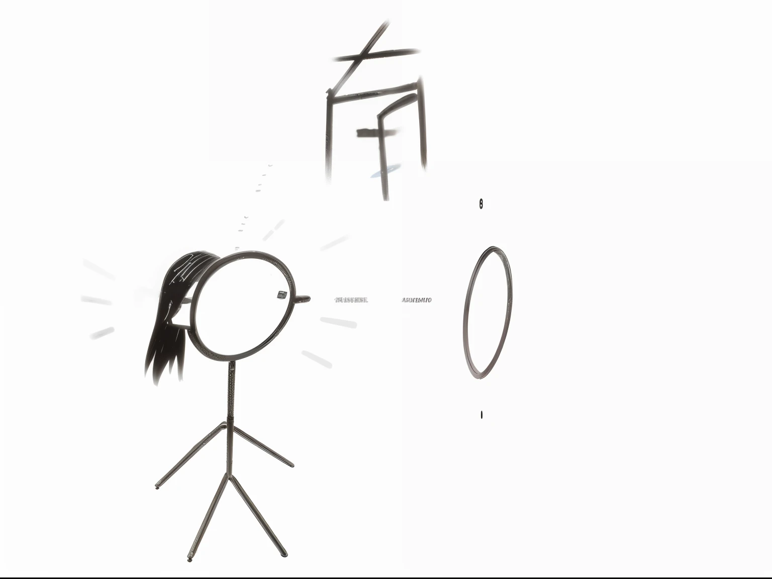 there is space around the figure, Well drawn, The girl looks in the mirror,blown hair,Hotel,Full body like,adolable --auto