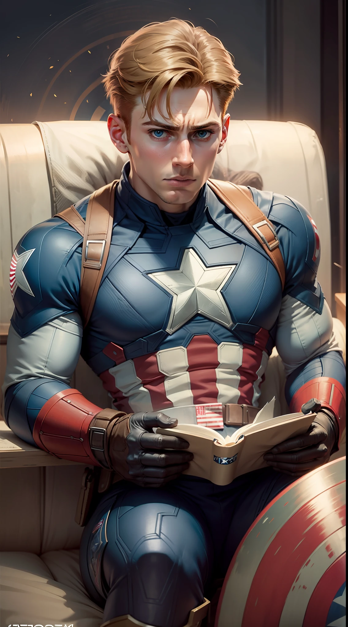 steve rogers captain america reading book
