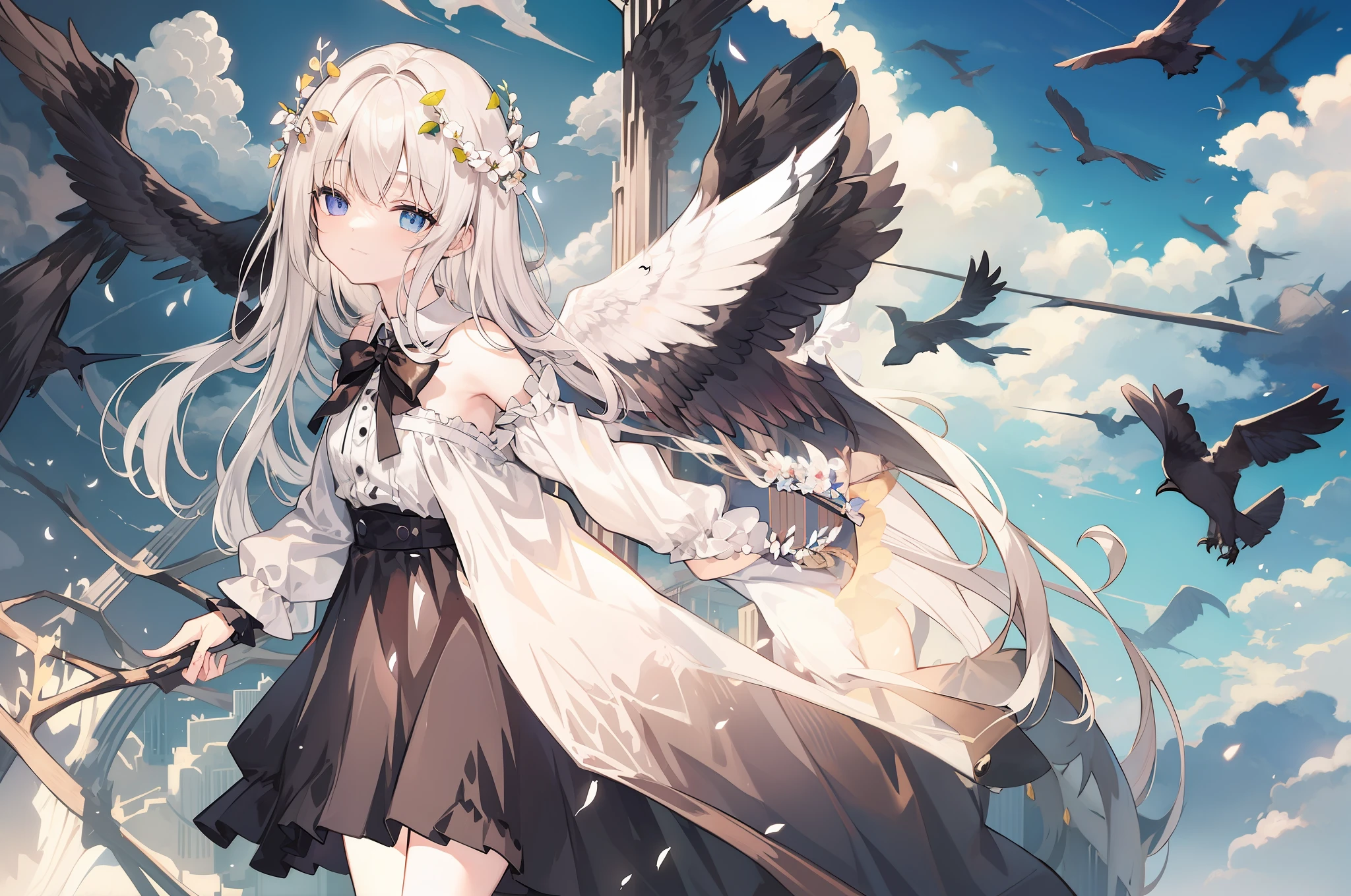 beautiful sky，Clouds，cawing ravens