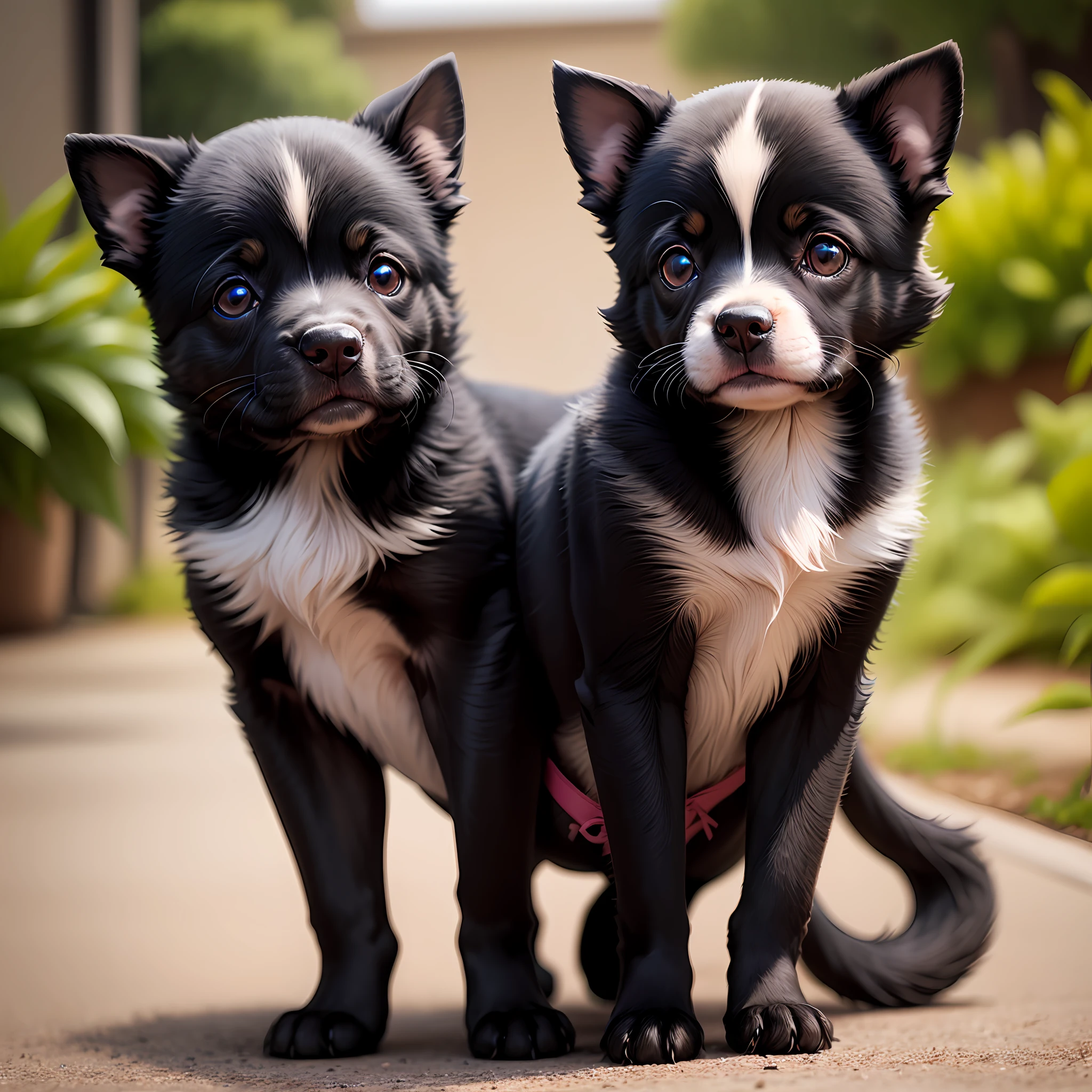 Black puppy,Standing ears,largeeyes,Smart,tail wagging,Black-nosed head,k hd --auto