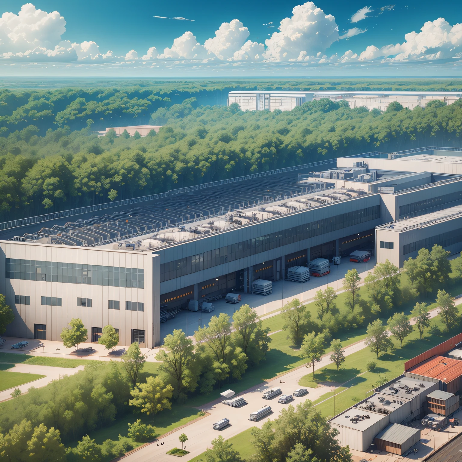 Modern building complex highway service station --auto