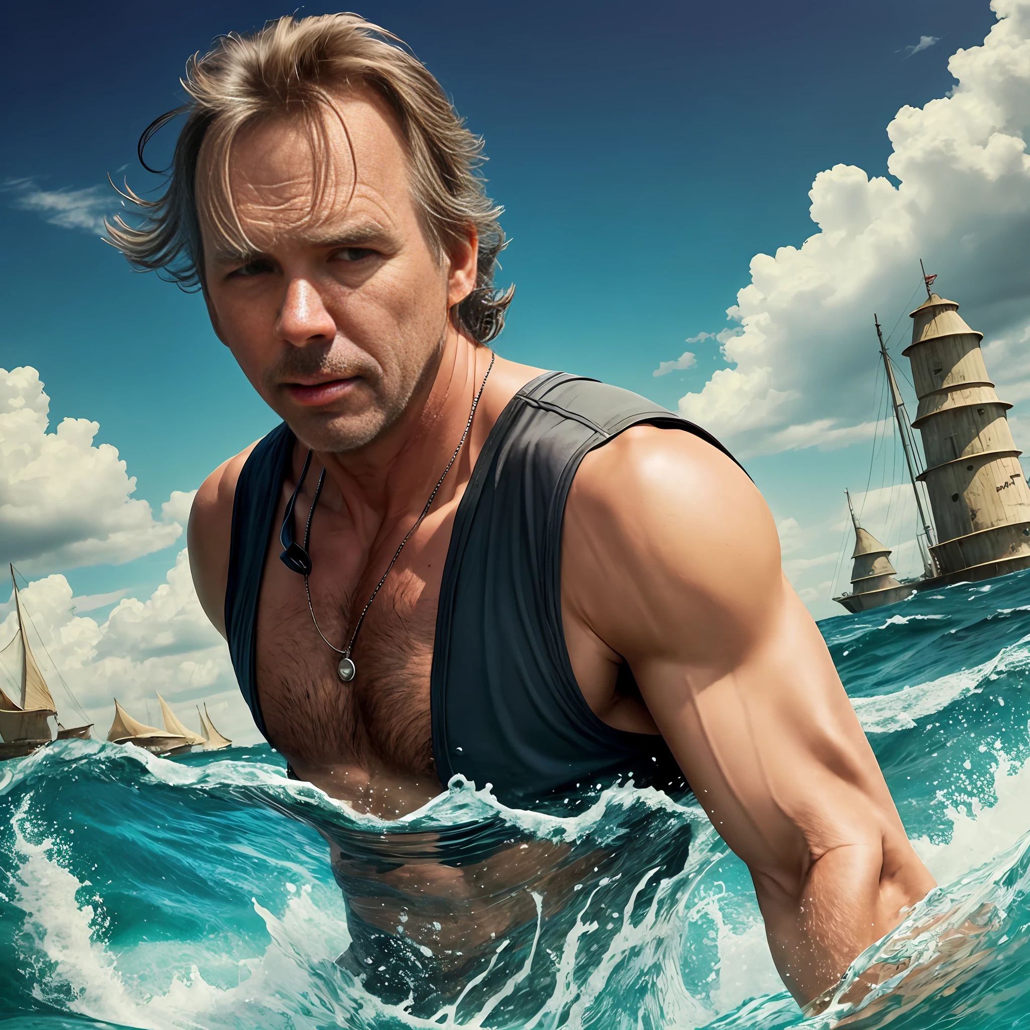 Kevin Costner、Water World(movie)、Cool pose