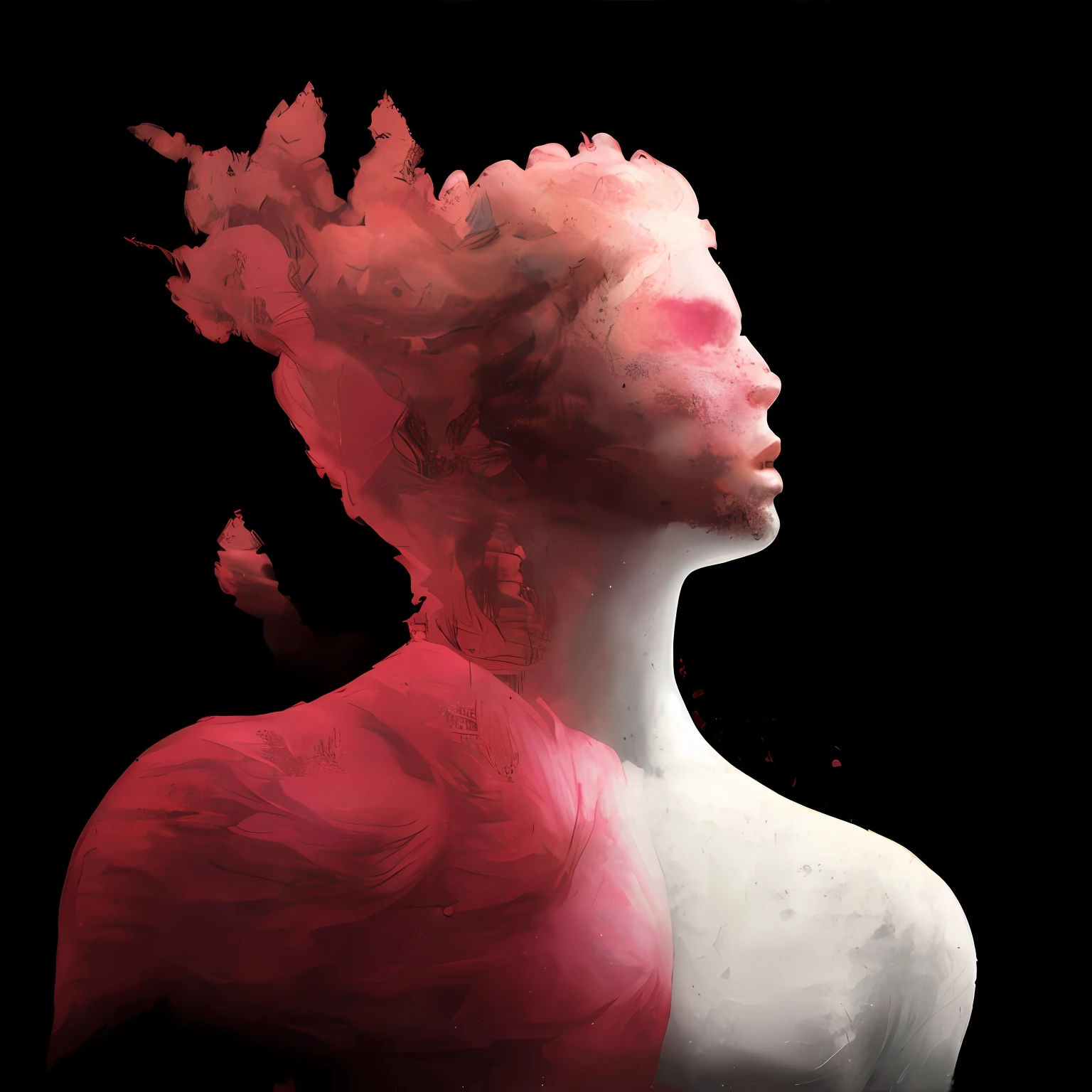 Hay una mujer con un cabello rosado y un cuerpo blanco, photography of albert watson, Albert Watson, Jingna Zhang, by Anna Füssli, Beeple y James Jean, Alberto Seveso y Dan McCaw, Retrato hecho de pintura, Jean-Sebastien Rossbach, by Antoni Pitxot, Retrato de mujer hecho de pintura --auto