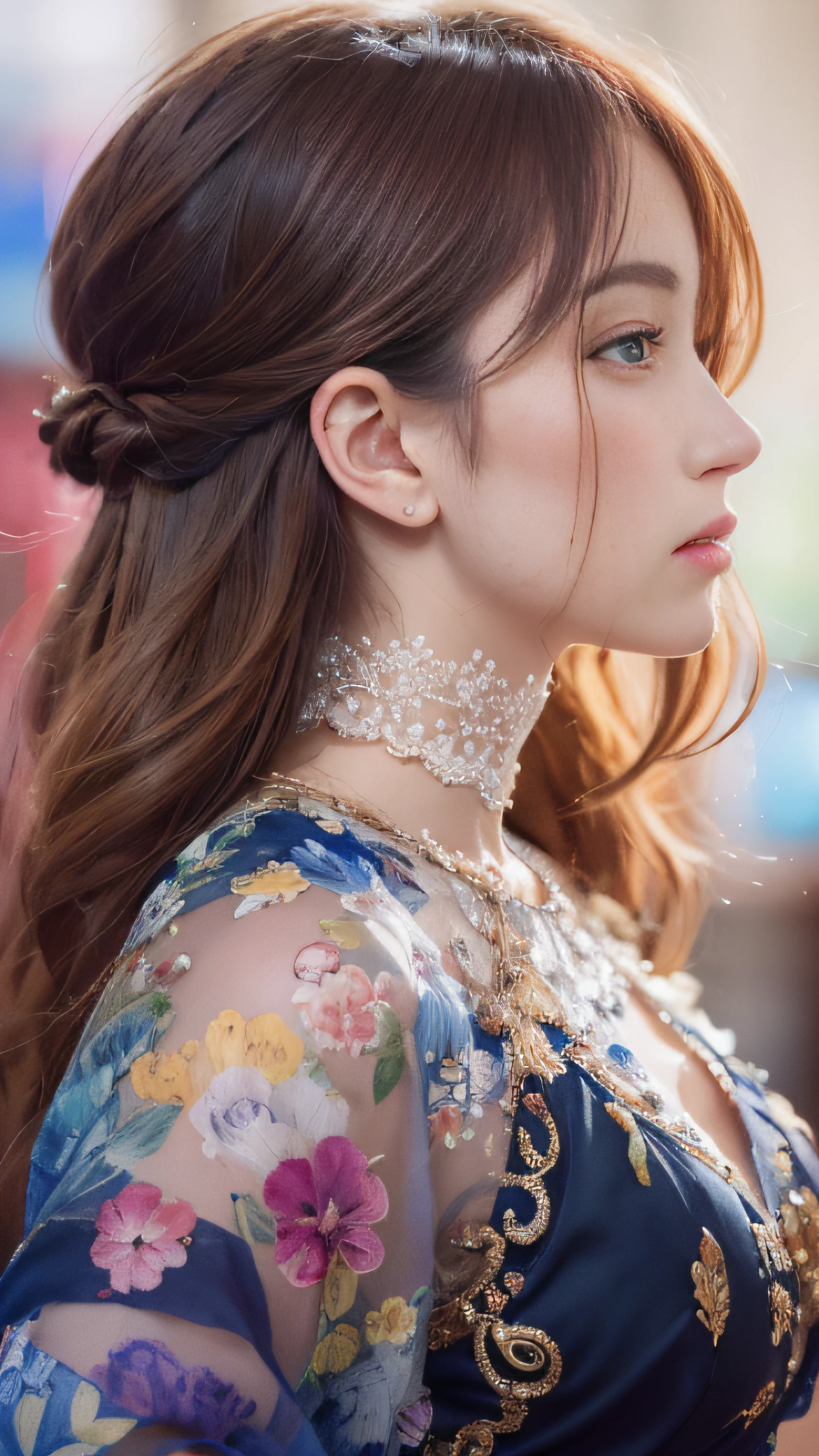 beautiful character design, double exposure painting, front profile, beautiful hair and confident, insanely detailed and intricate, elegant, watercolor, portrait, raphaelite, headroom, pierre-auguste Renoir