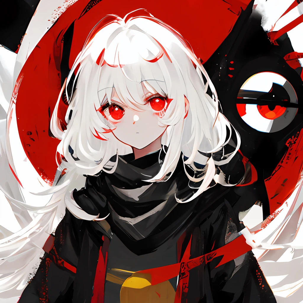 White-haired and red-eyed girl
