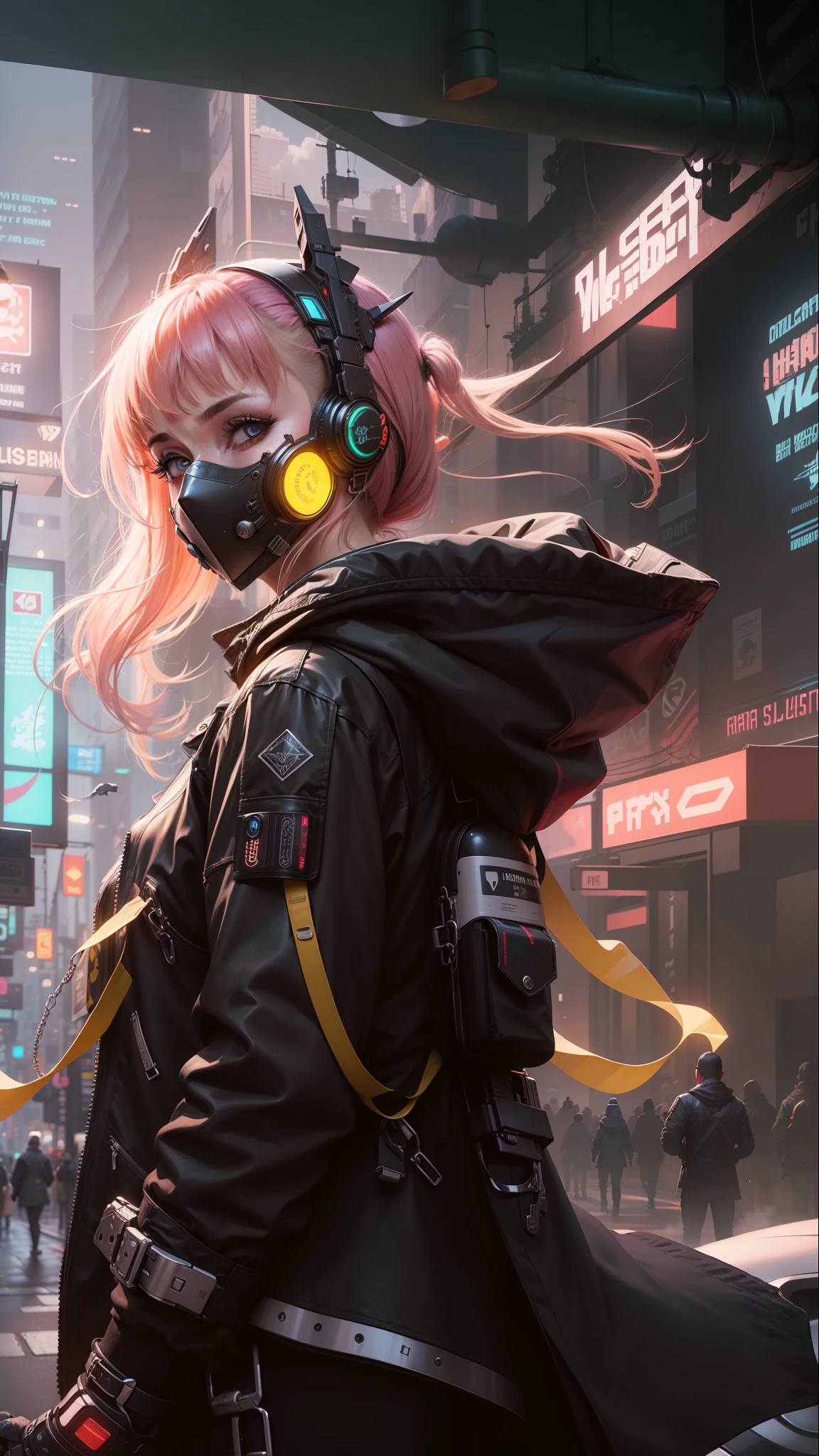 Dark_fantasy, cyberpunk, extremely detail, vibrant colors, masterpiece, street,