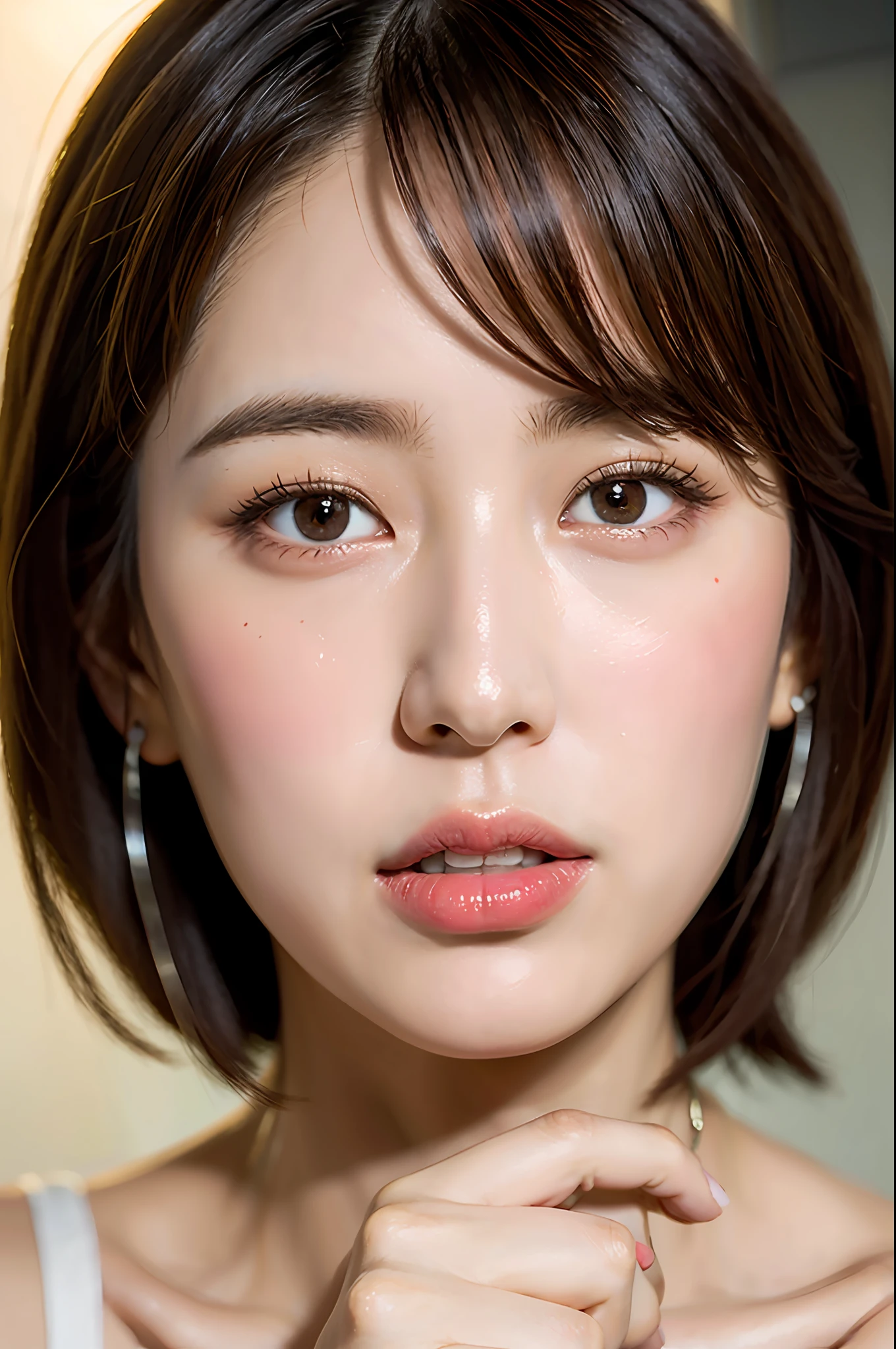(chiayi:1.5), close up, masterpiece, best quality, raw photo, photorealistic, face, incredibly absurdres, beautiful girl, cute, short hair, depth of field, highres, ultra-detailed, finely detail, extremely detailed, extremely detailed eyes and face, sharp pupils, realistic pupils, sharp focus, ccinematic lighting