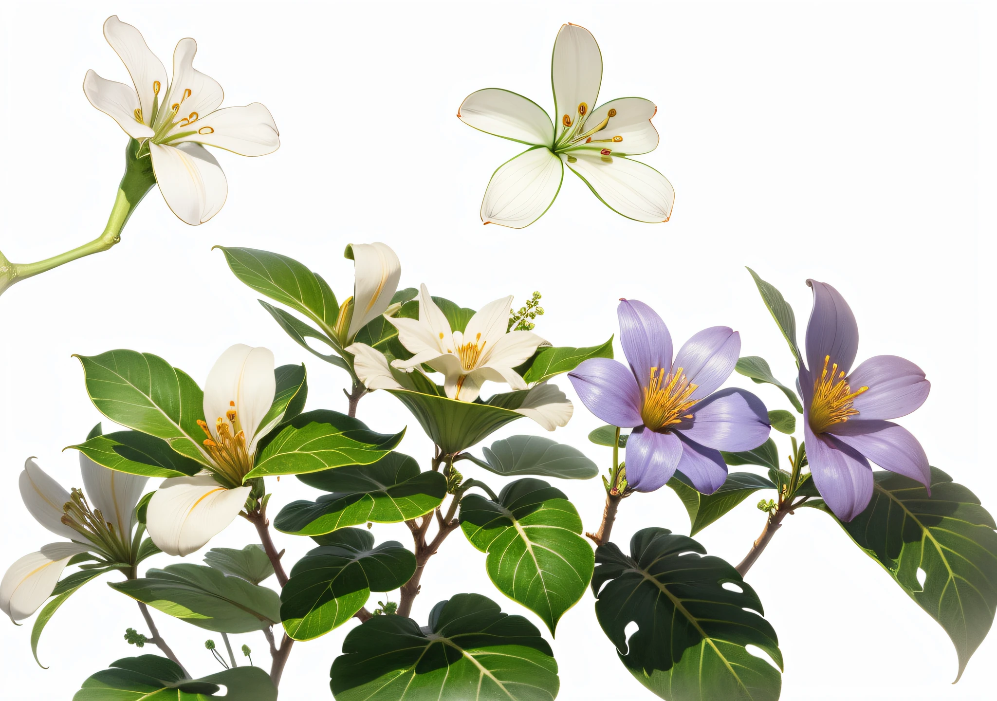 Line drawings are colored，White oil paulownia flower，WaterColor style，Clean background --auto